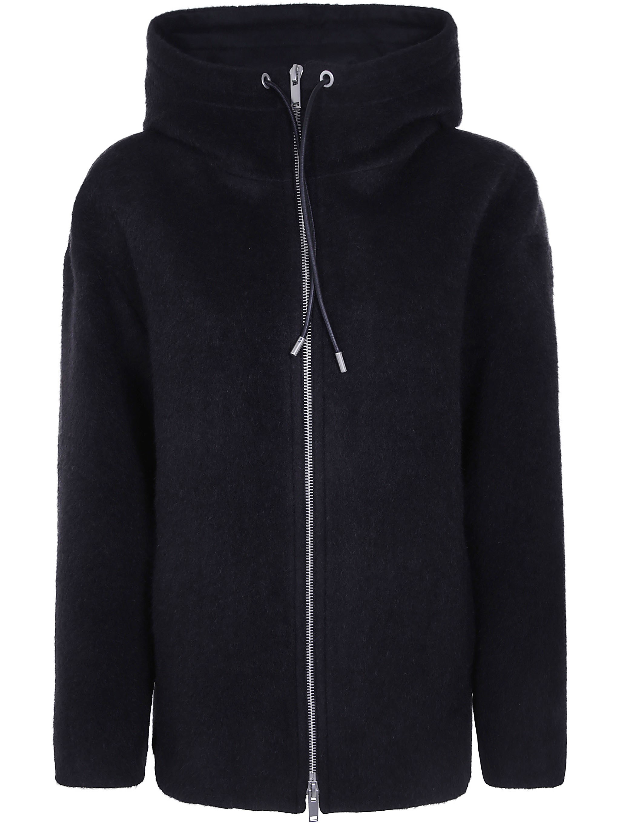 Studio Nicholson Hooded Zip-through Jacket Etna In Brown