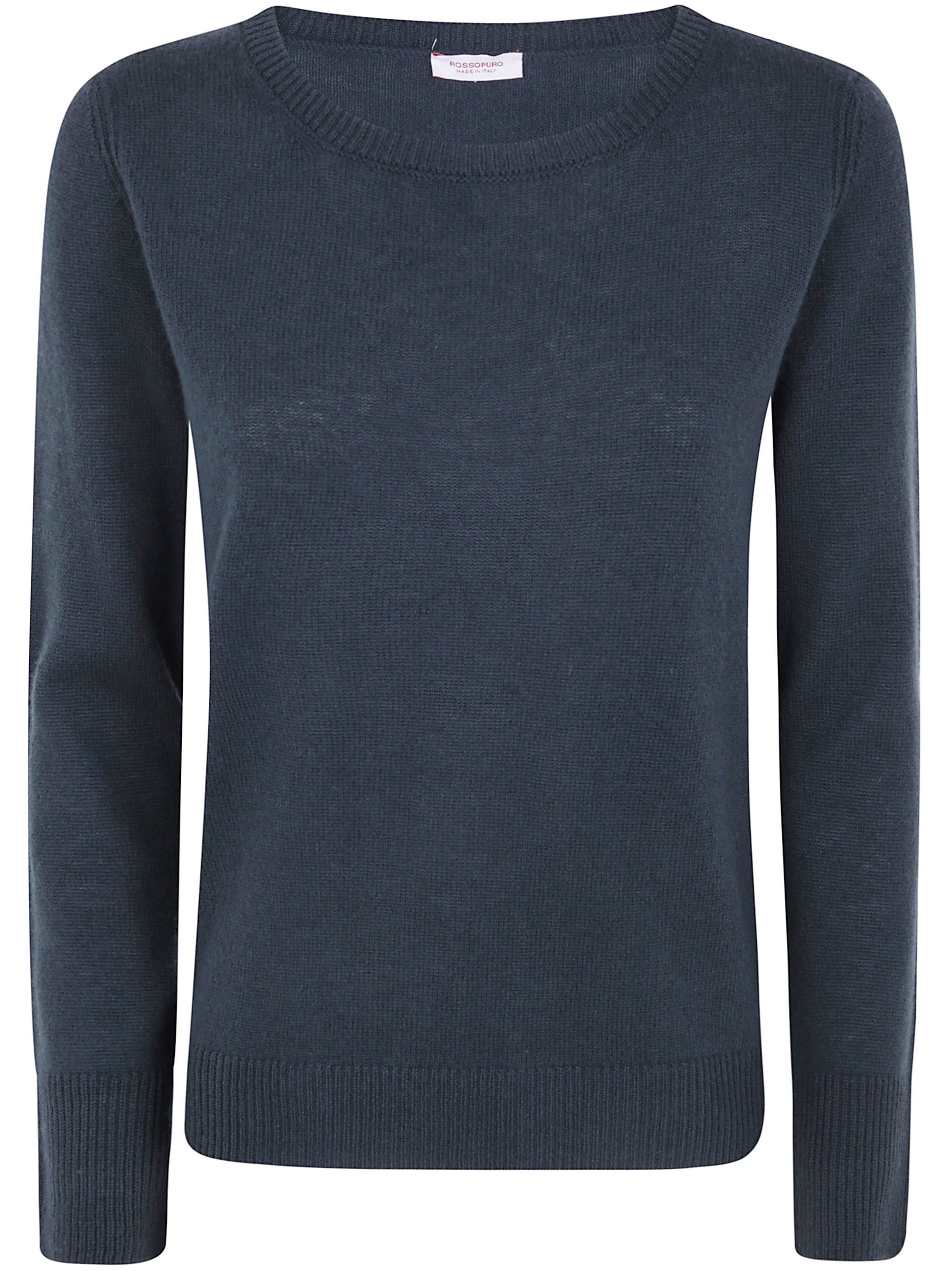 Rosso Puro Boat Neck Long Sleeve Sweater In Green