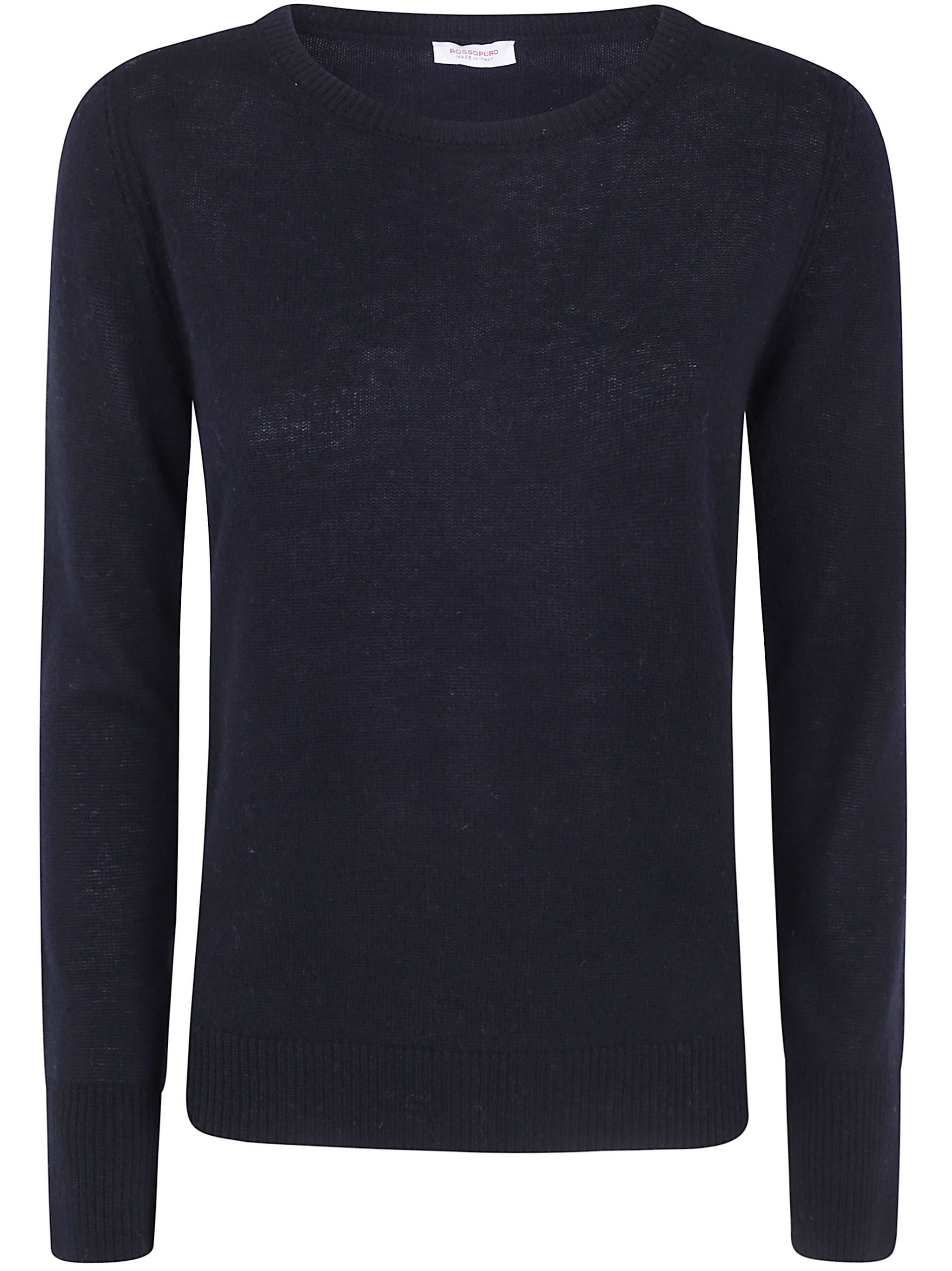 Rosso Puro Sweater Boat Neckline Long Sleeved Sweater In Black
