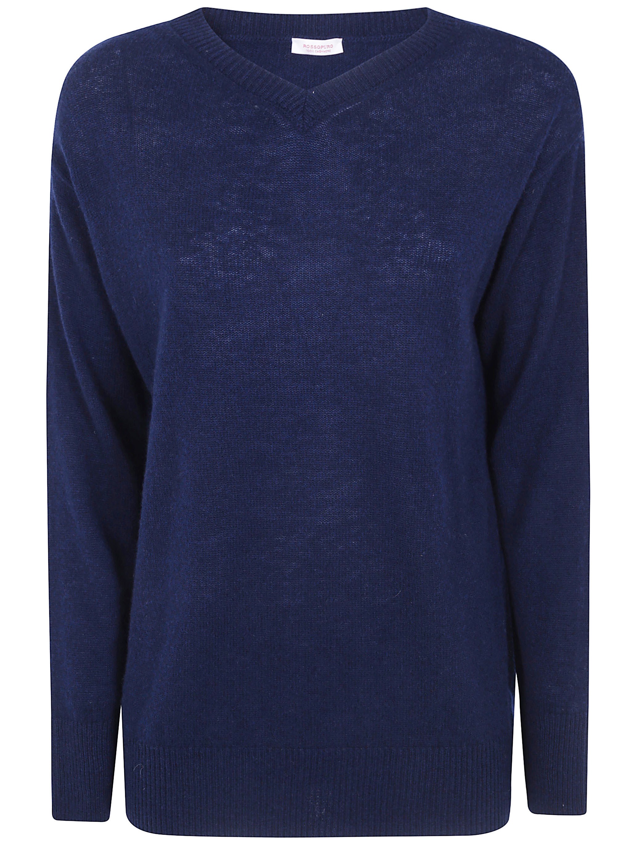 Rosso Puro Sweater V-neck Over In Blue