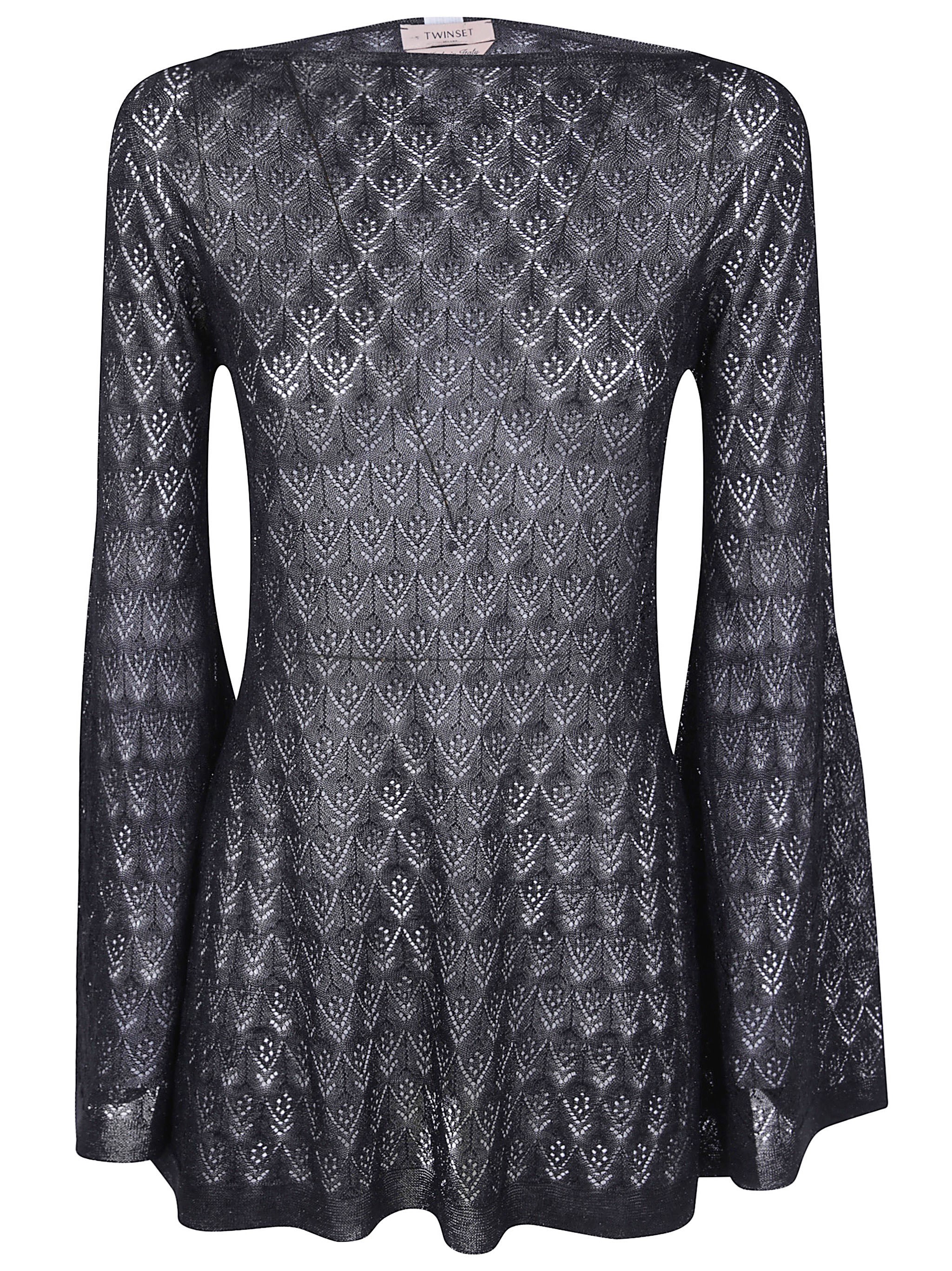 Twinset Lurex Sweater In Black