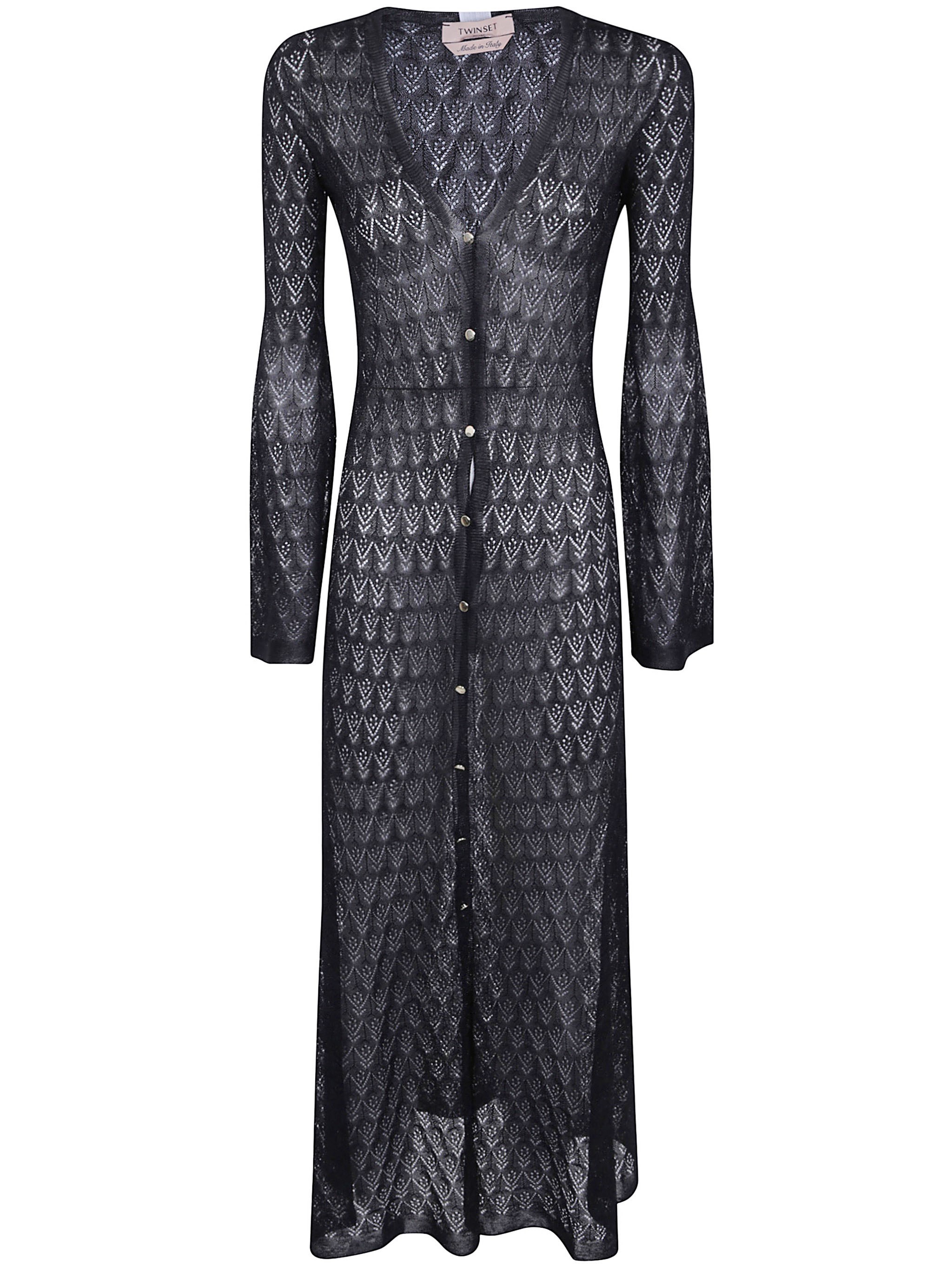 Twinset Long Sweater Lurex In Black