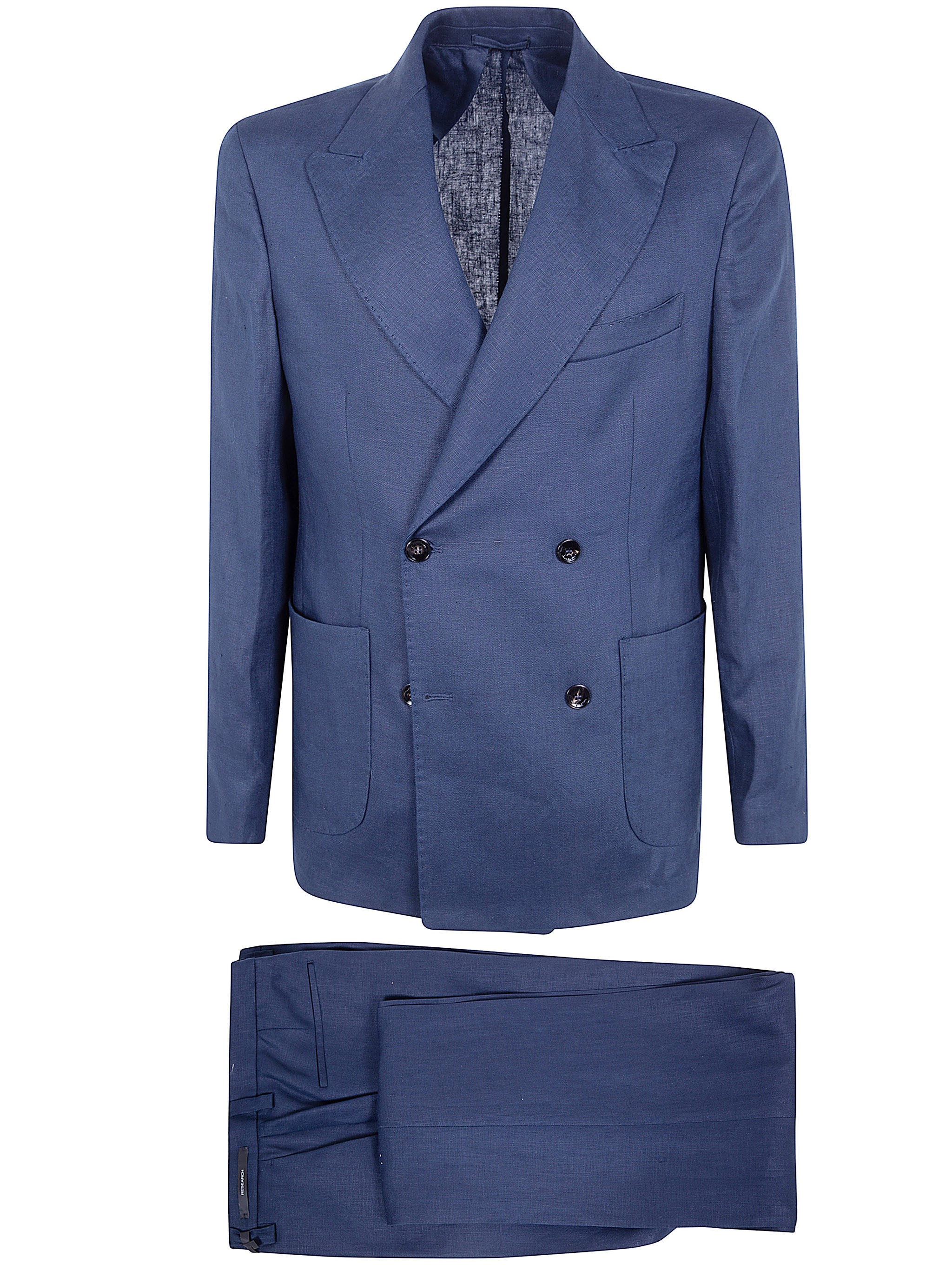 Michael Coal Suit Pure Linen Austin In Blue