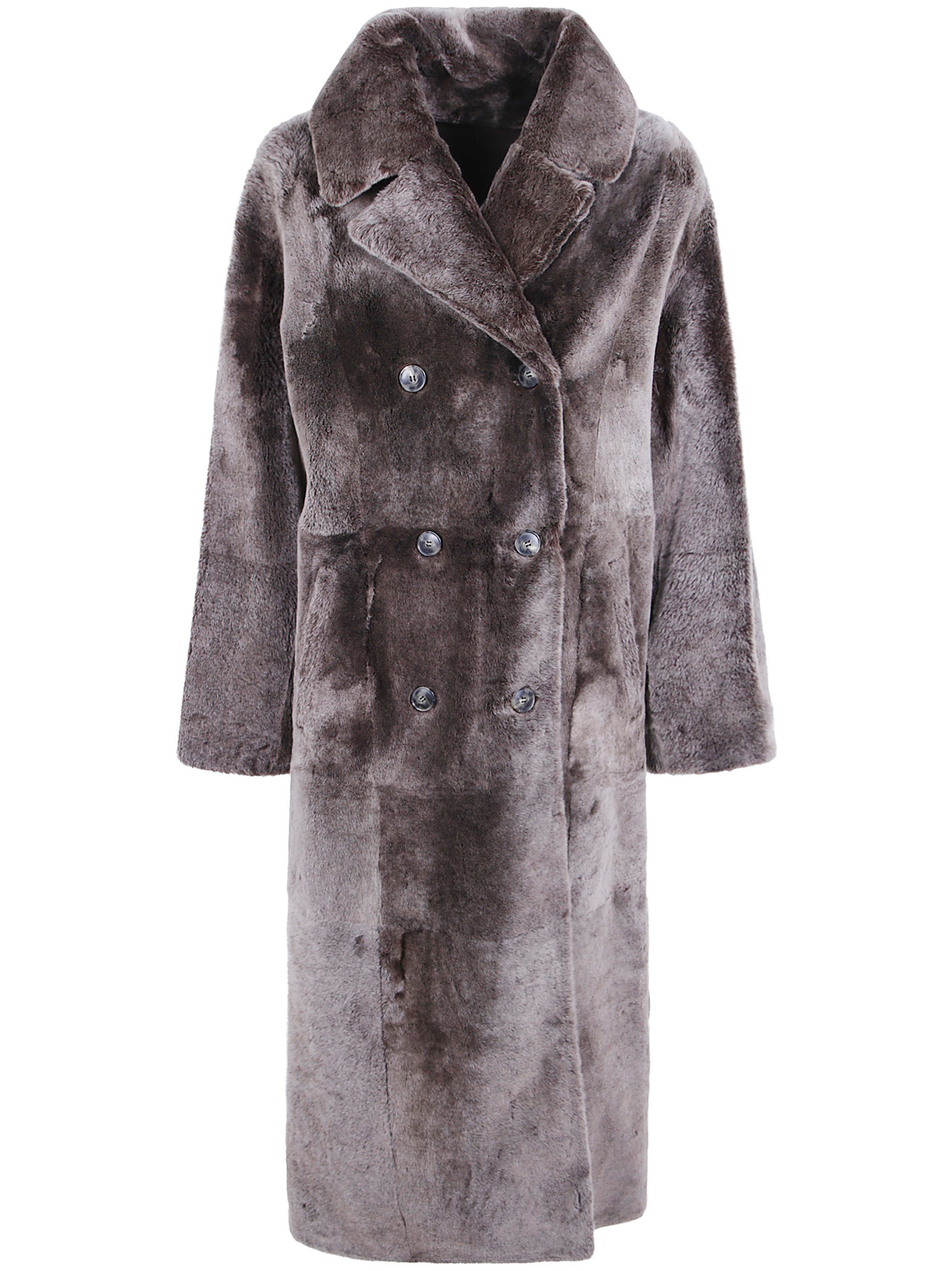 YVES SALOMON Leather Coat “Wakame”