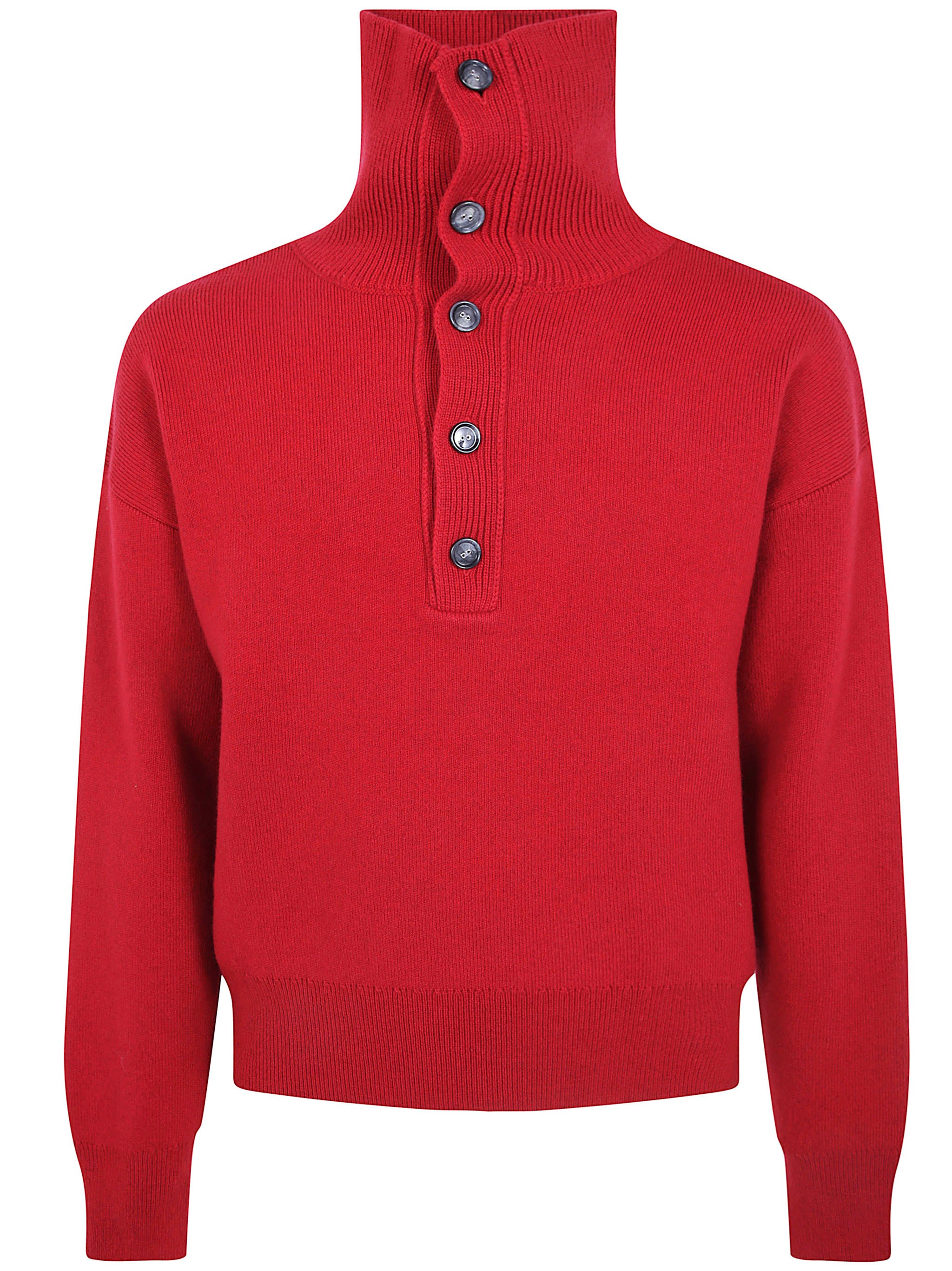 AMI ALEXANDRE MATTIUSSI Sweater High Buttoned Collar