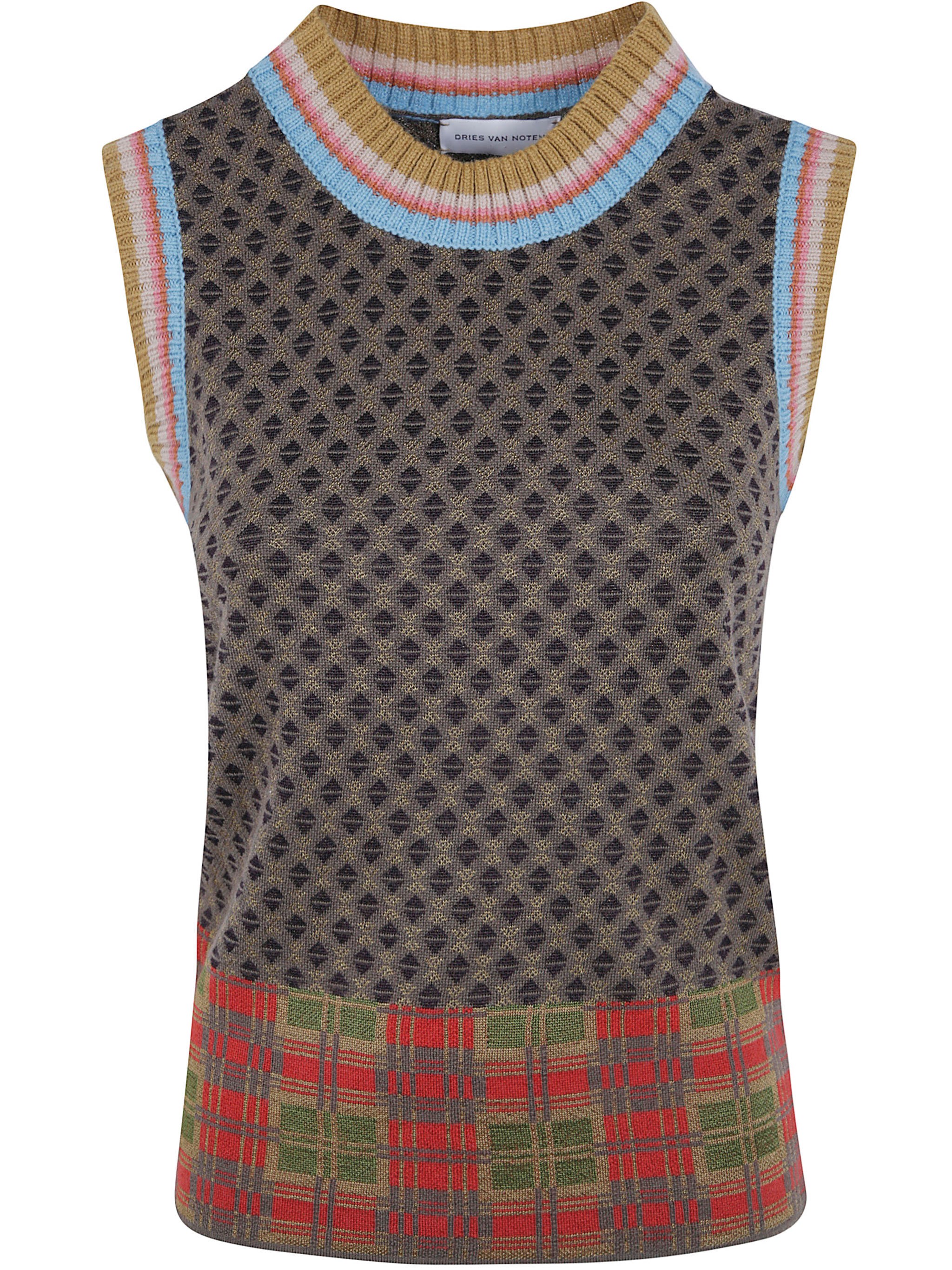 Dries Van Noten Wool Top "temi" In Gray