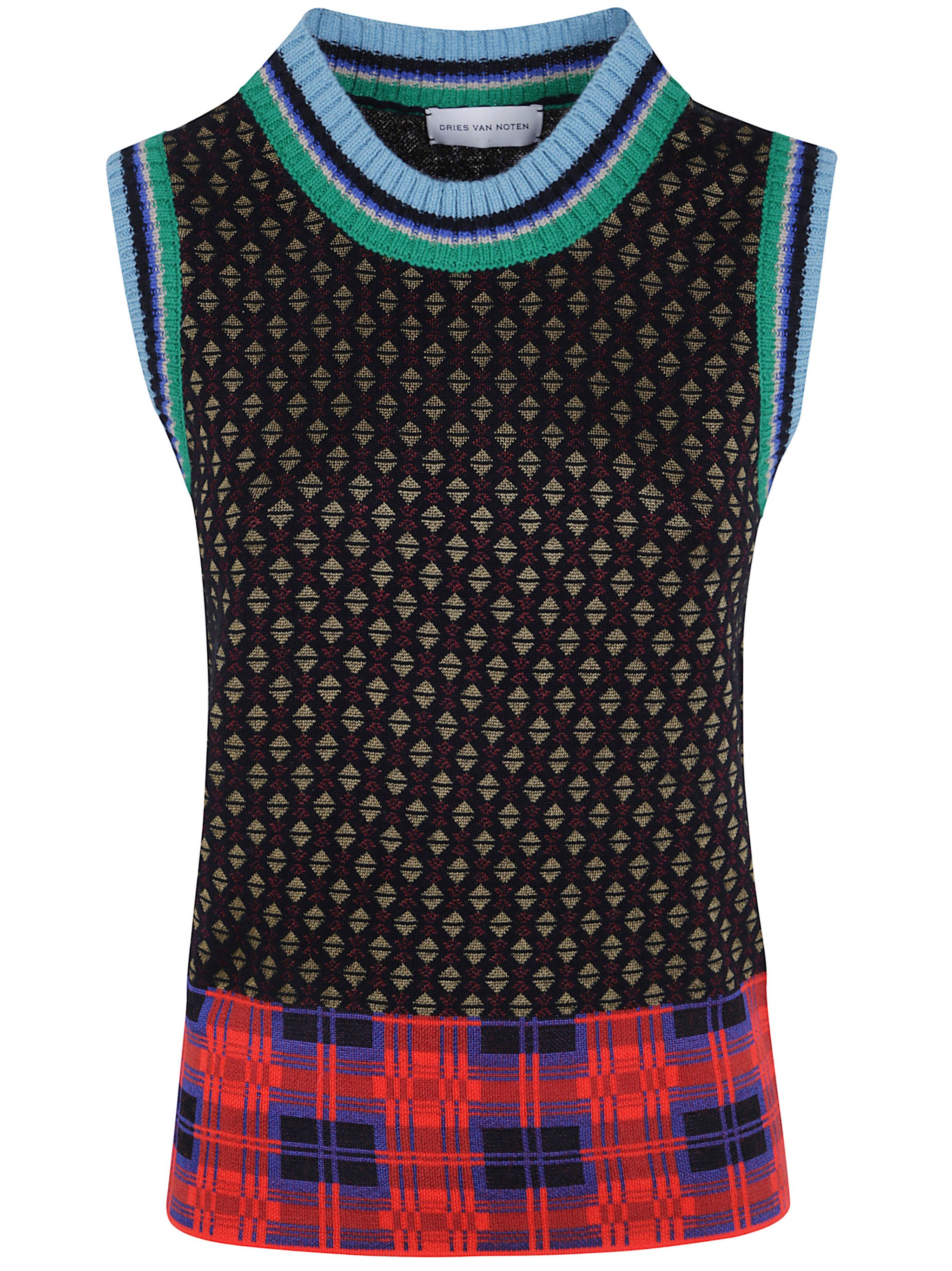 Dries Van Noten Top Wool Canvas "temi" In Black