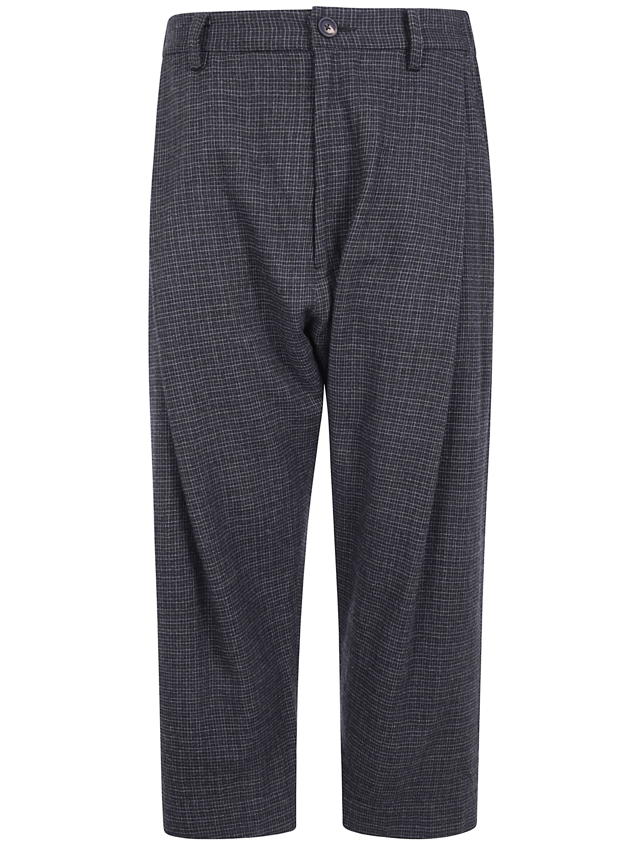 Ziggy Chen Trousers Tattersall Tapered "tattersall Tapered Trousers" In Gray