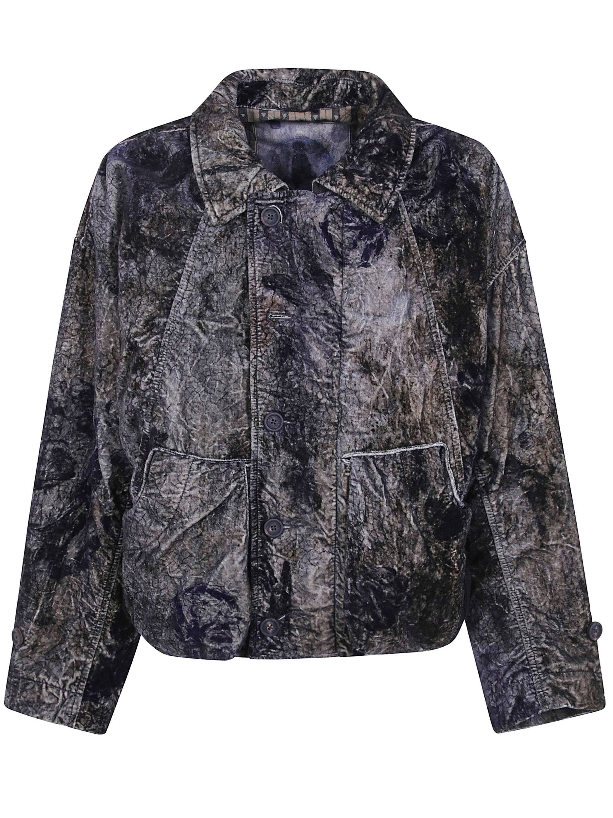 Ziggy Chen Aviator Jacket "velvet Aviator Jacket" In Gray