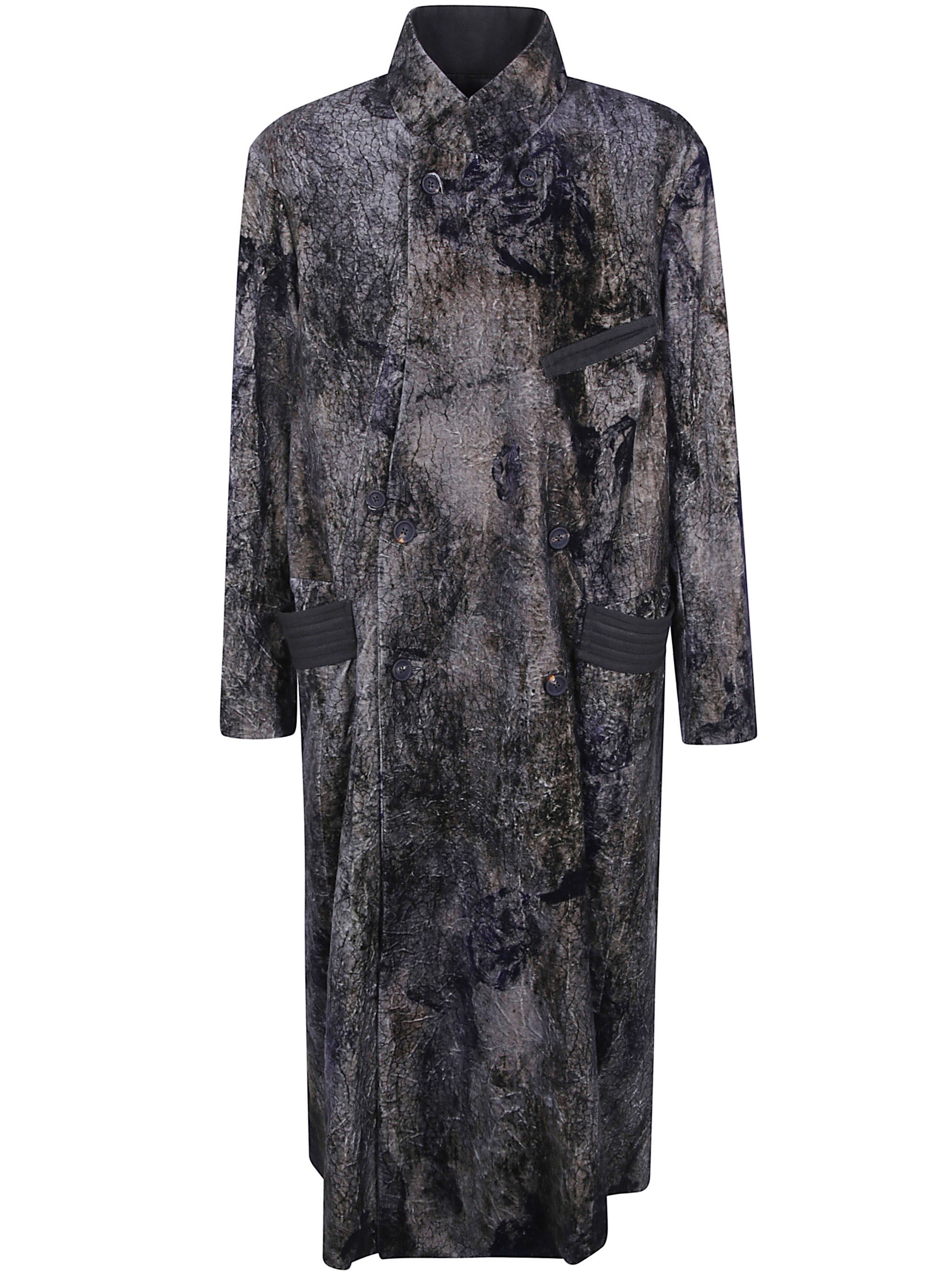 Ziggy Chen Coat Velvet Stand Collar "velvet Stand Collar Coat" In Gray