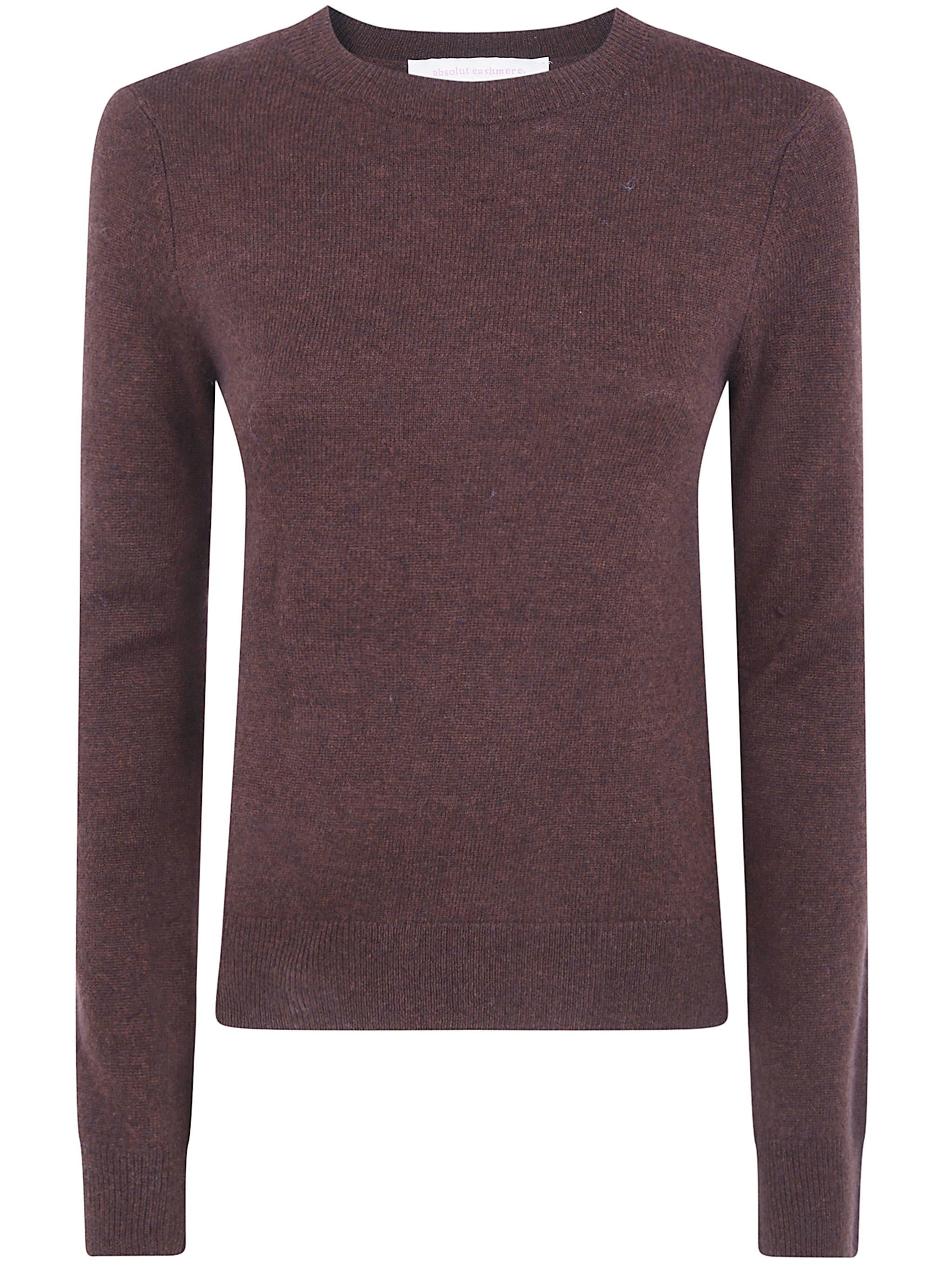 Absolut Cashmere Sweater Round Neck "catelina" In Brown