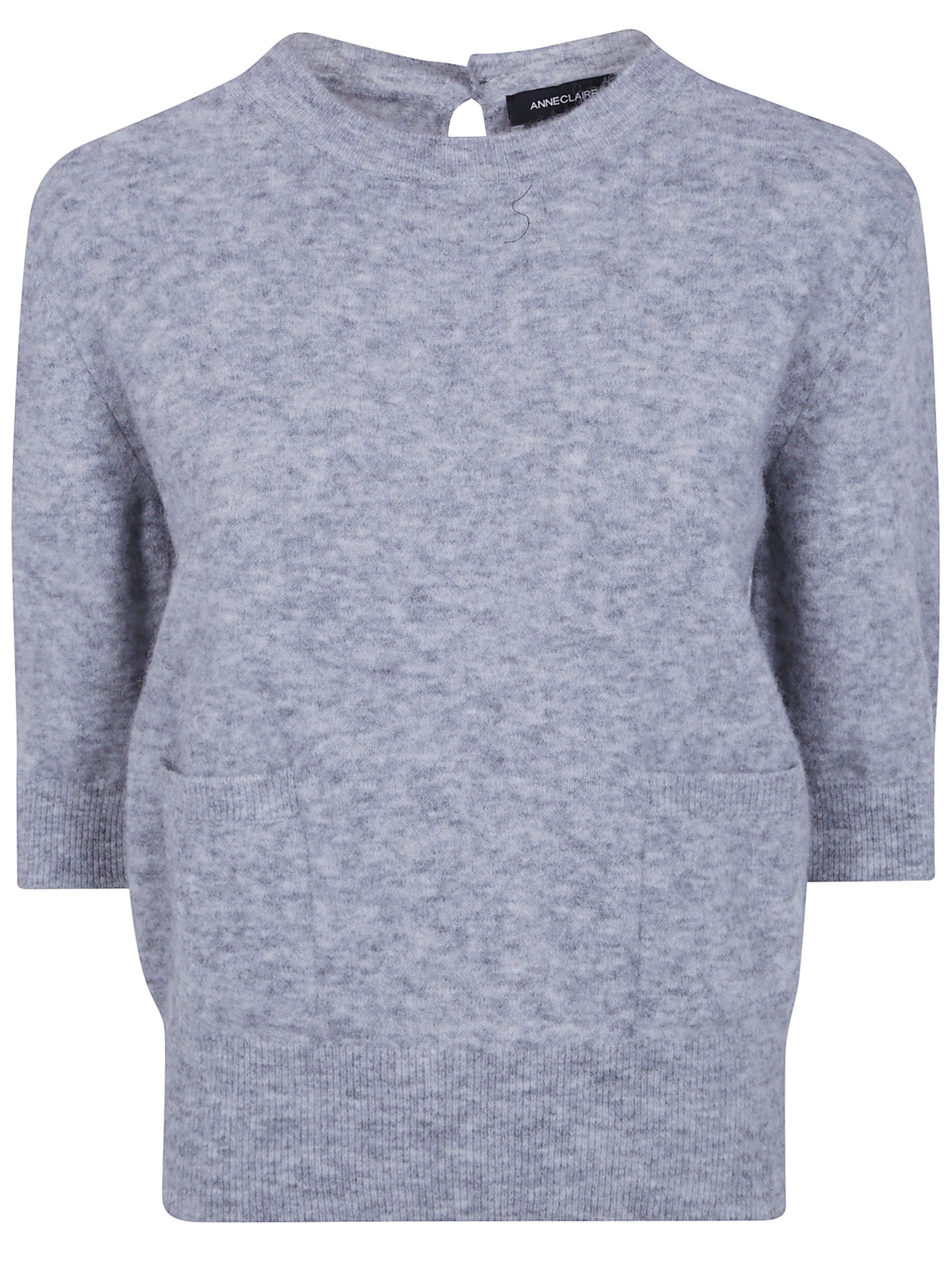 Anneclaire Sweater Round Neck With Pockets In Blue