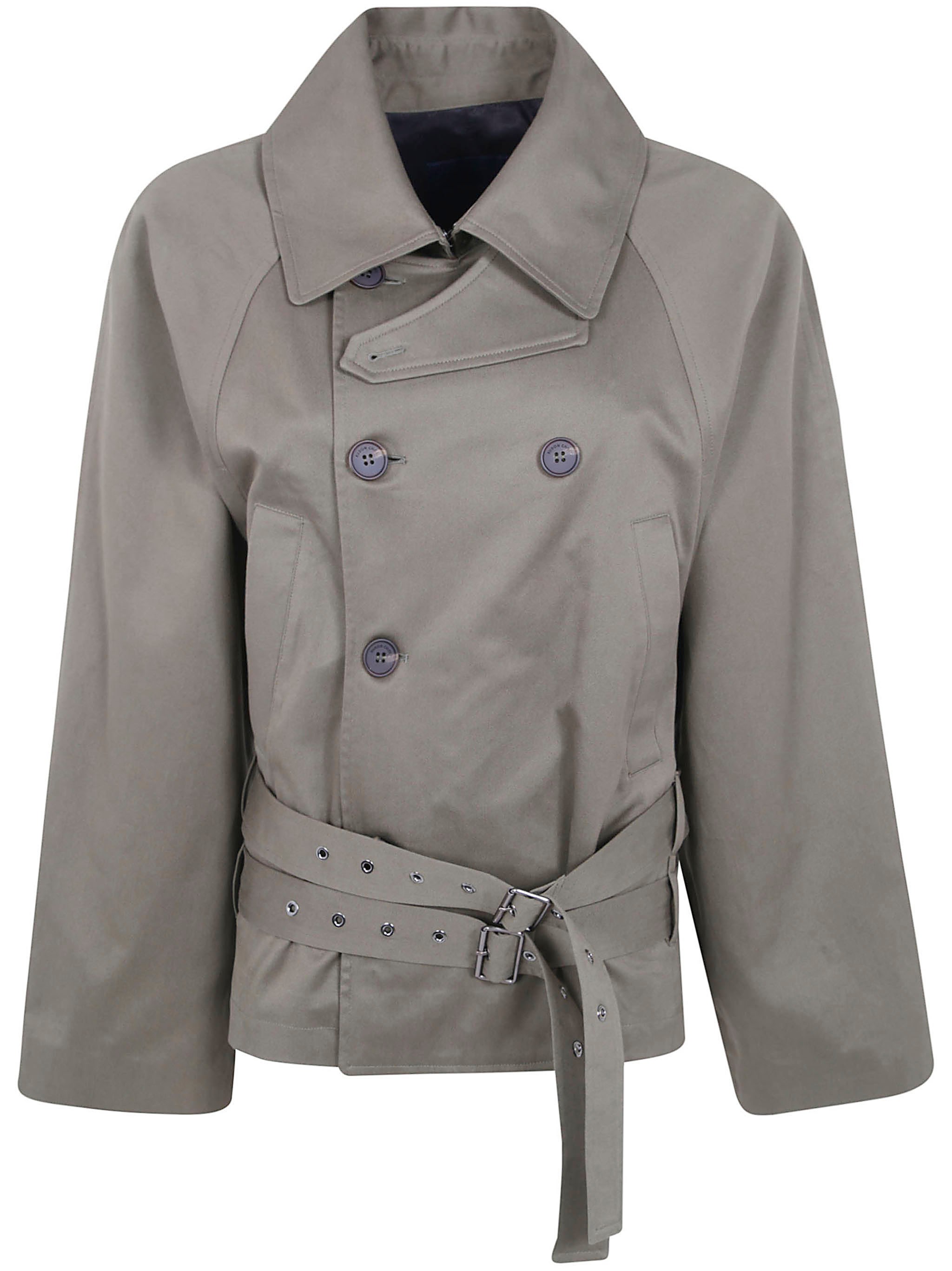 Eudon Choi Belted Oversize Jacket In Gray