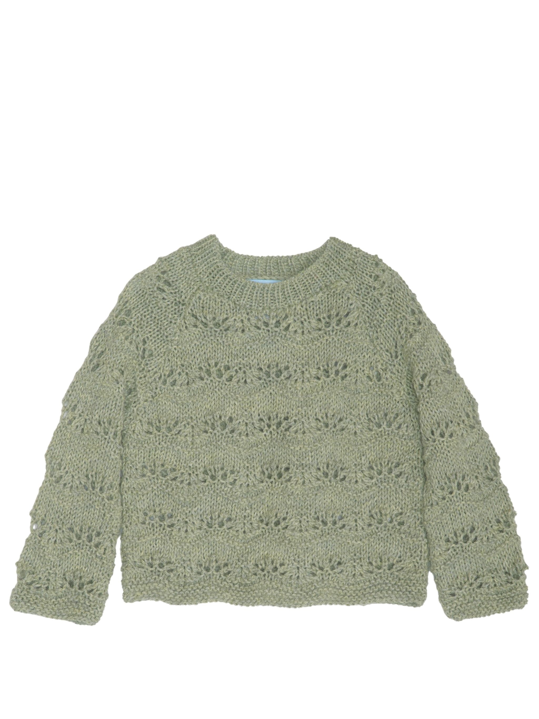 SERENDIPITY ORGANICS Sweater Handknit "Alpaca Wave"