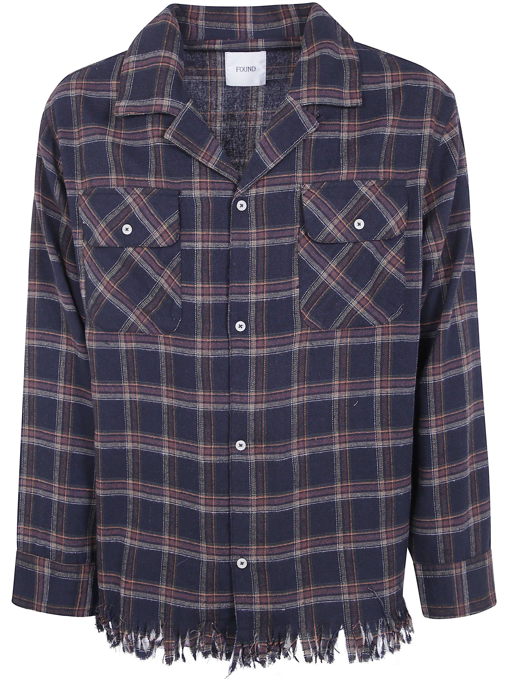 Raw-Cut Fringe Plaid "Raw Cut Fringe Plaid Camp" Shirt