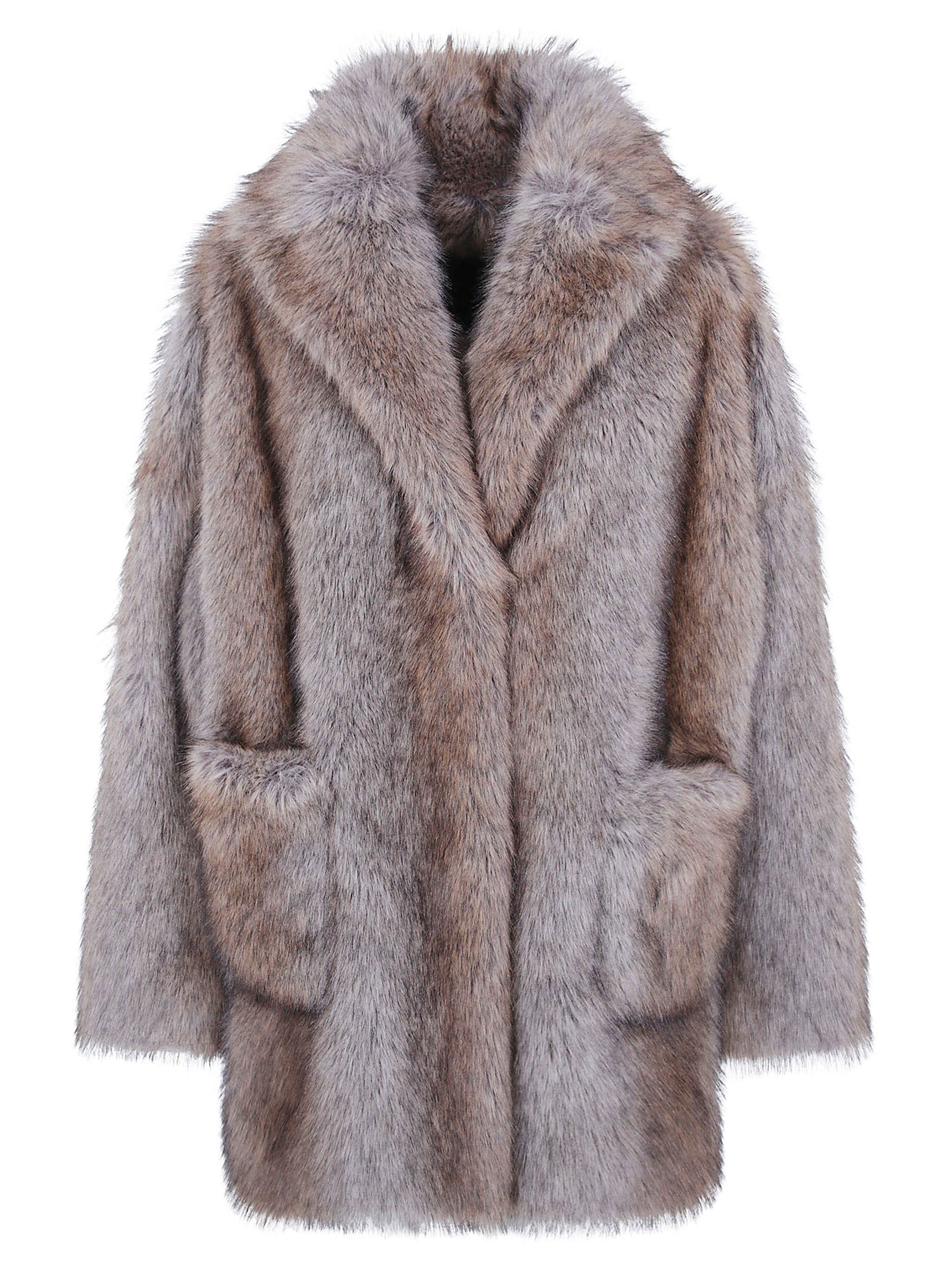 Bbcouture Jacket Fox "brigitte Long" In Beige