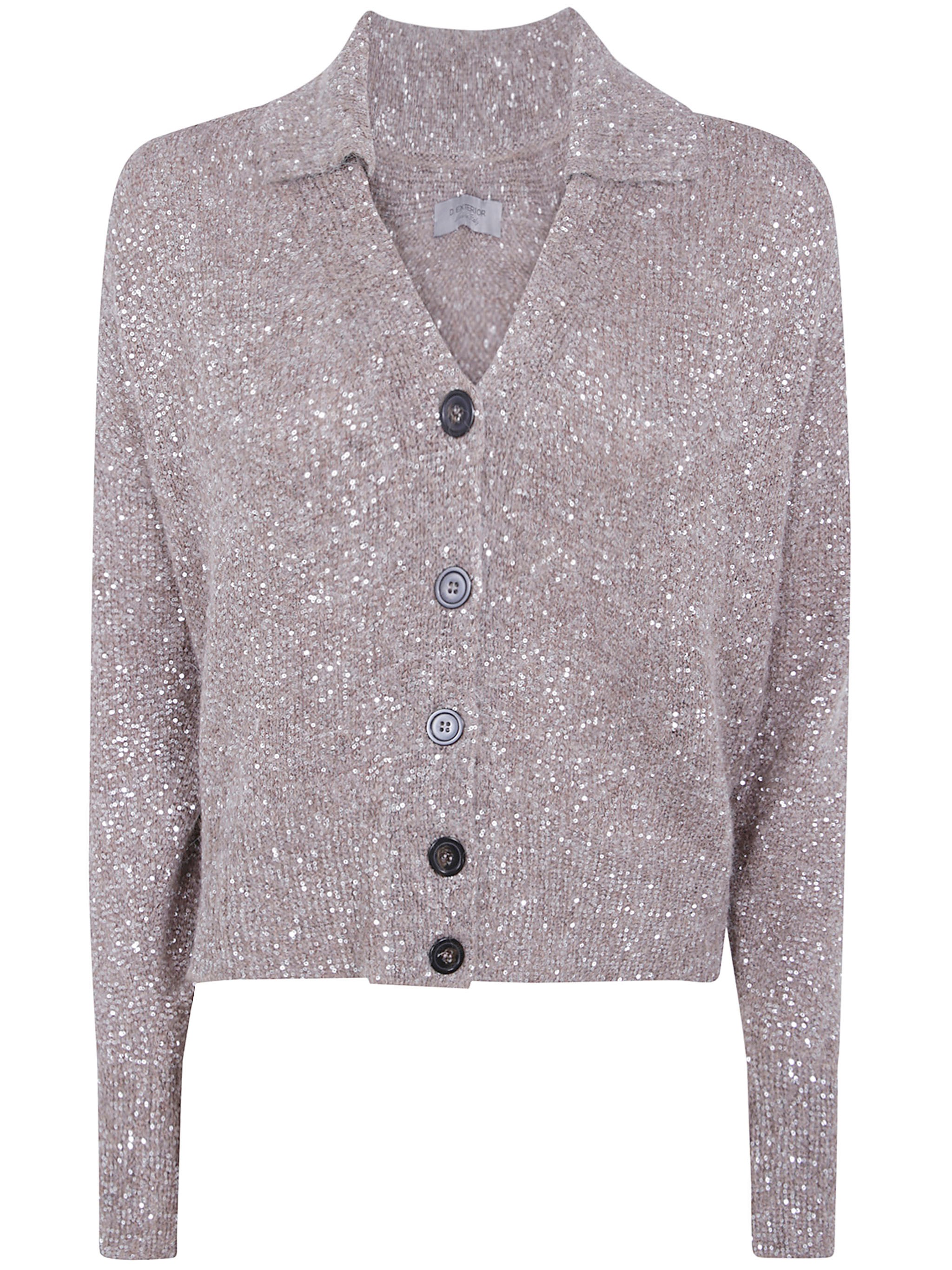 D. EXTERIOR Cropped Cardigan Soft Alpaca Crystals