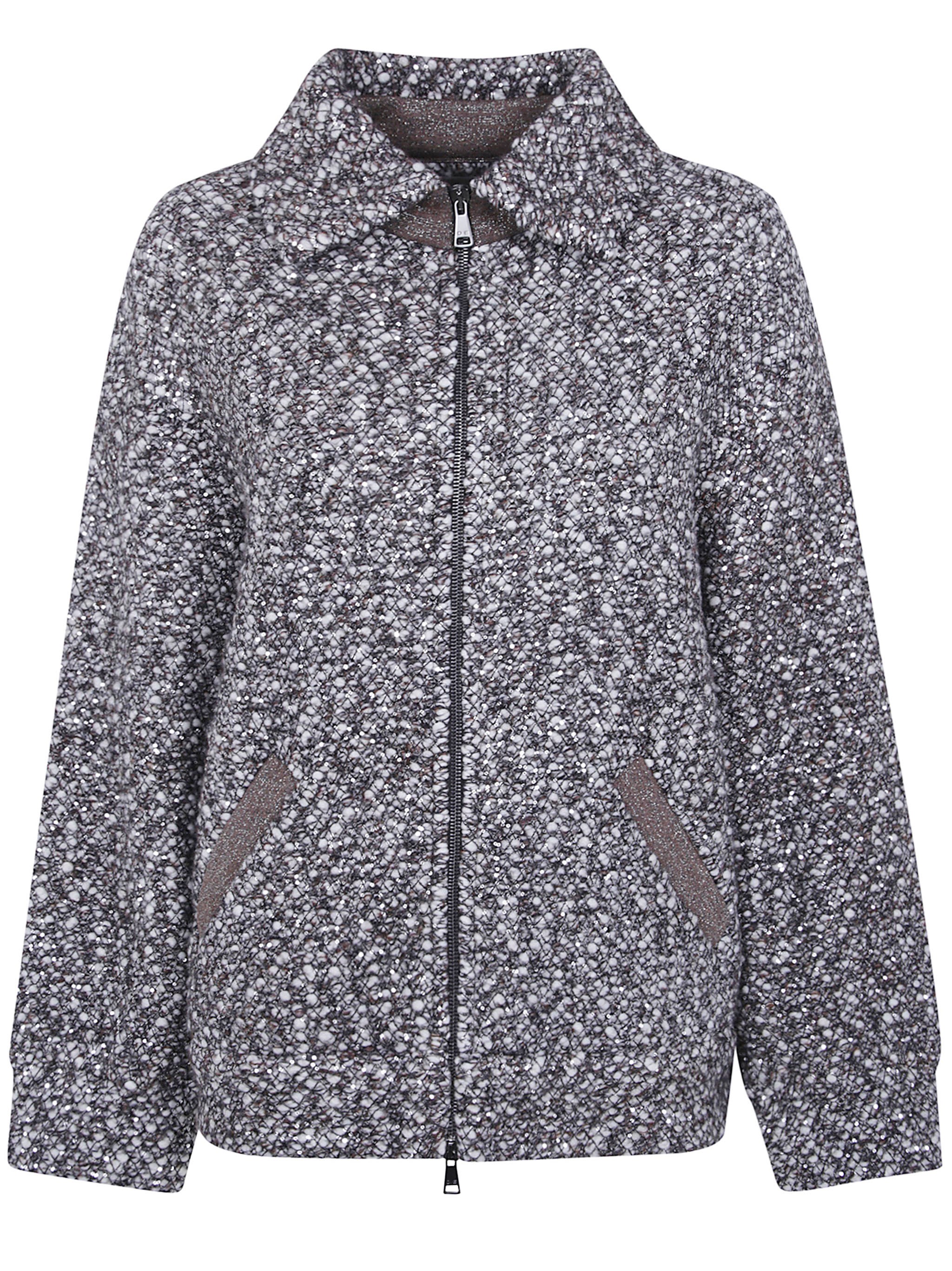 D. EXTERIOR Oversized Bomber Jacket Crystal