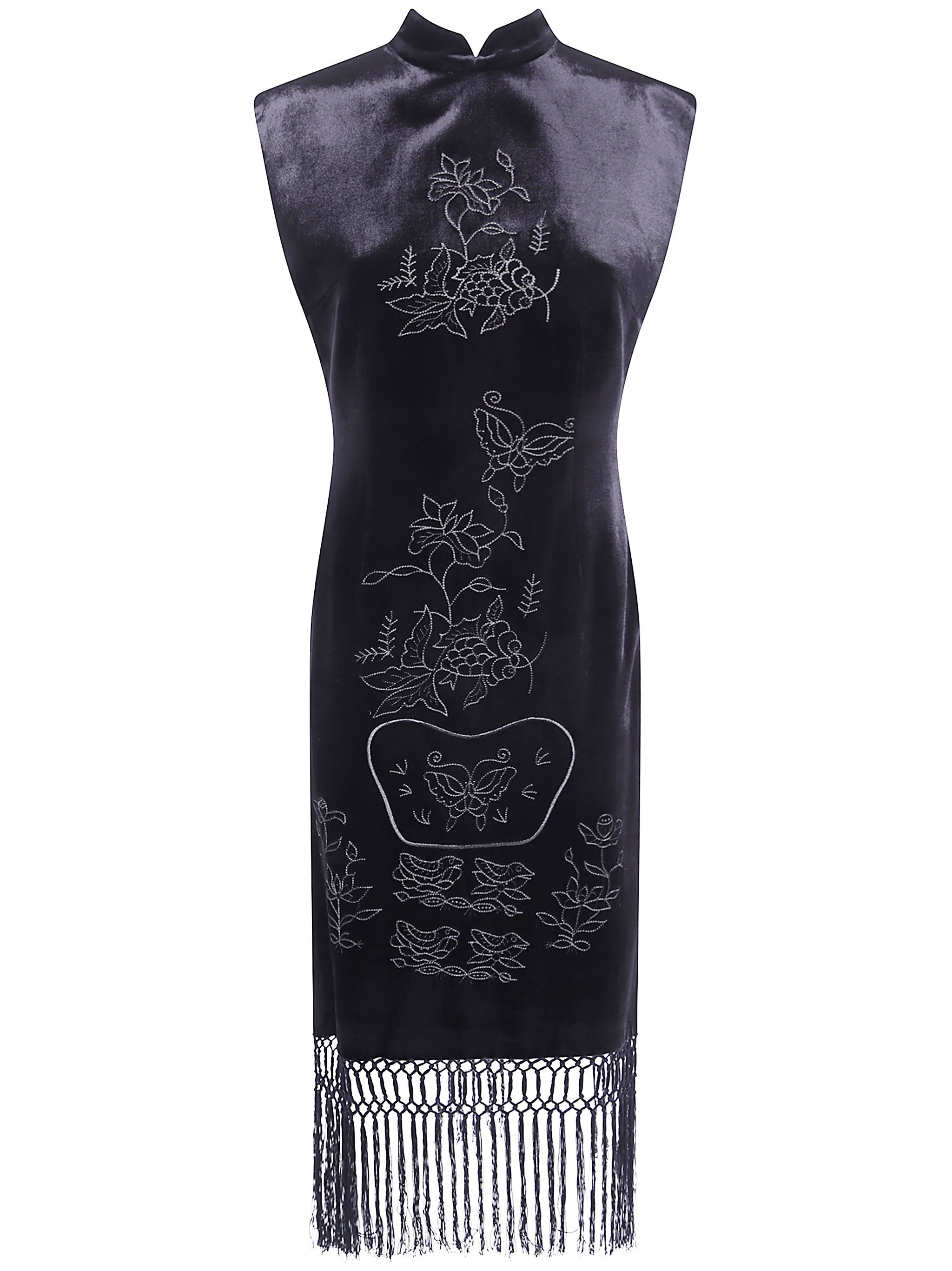 HUI Dress Fringed "Ingot Embroidered Quipao"