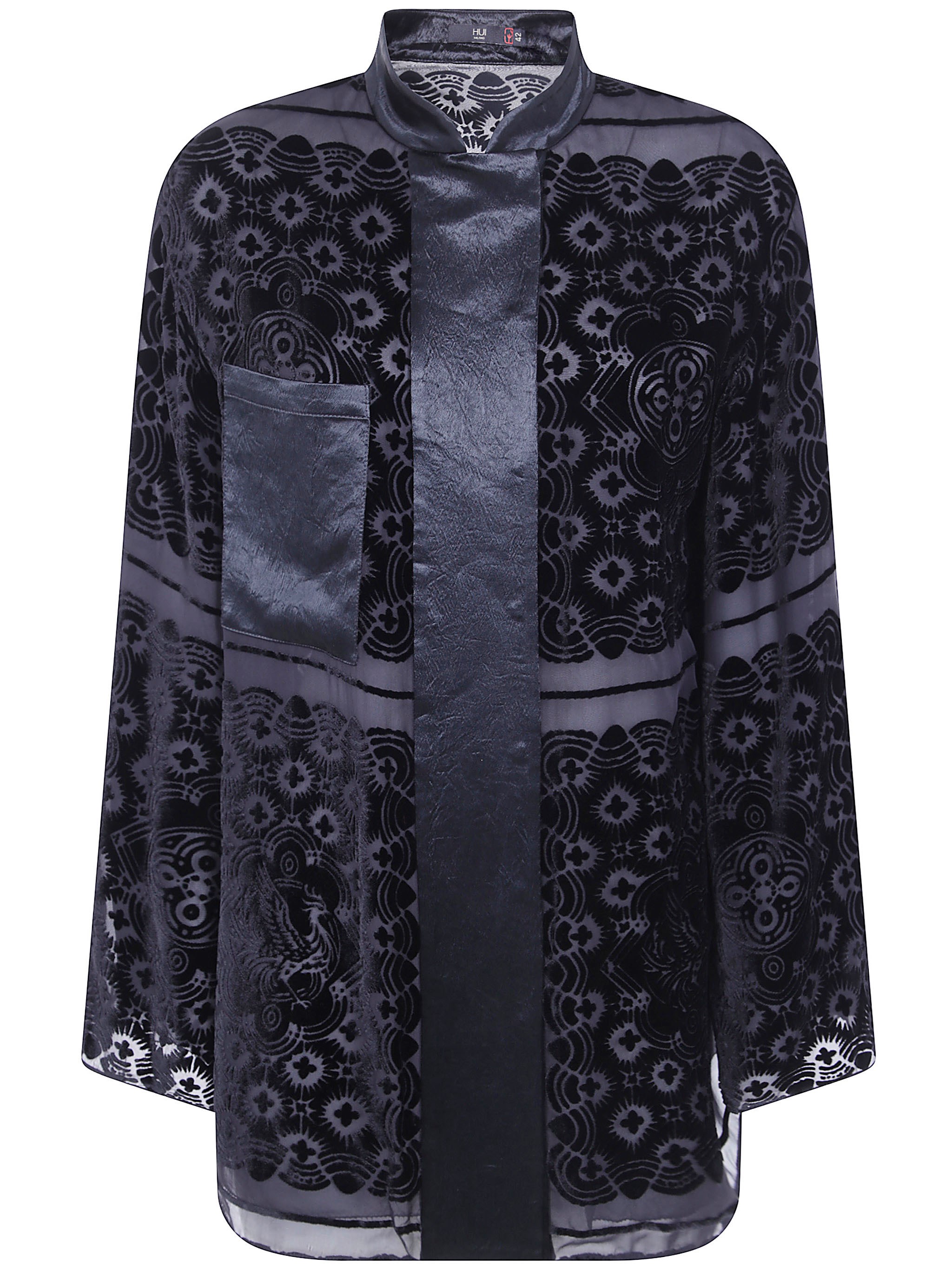 HUI Printed Cardigan Velvet Burnout