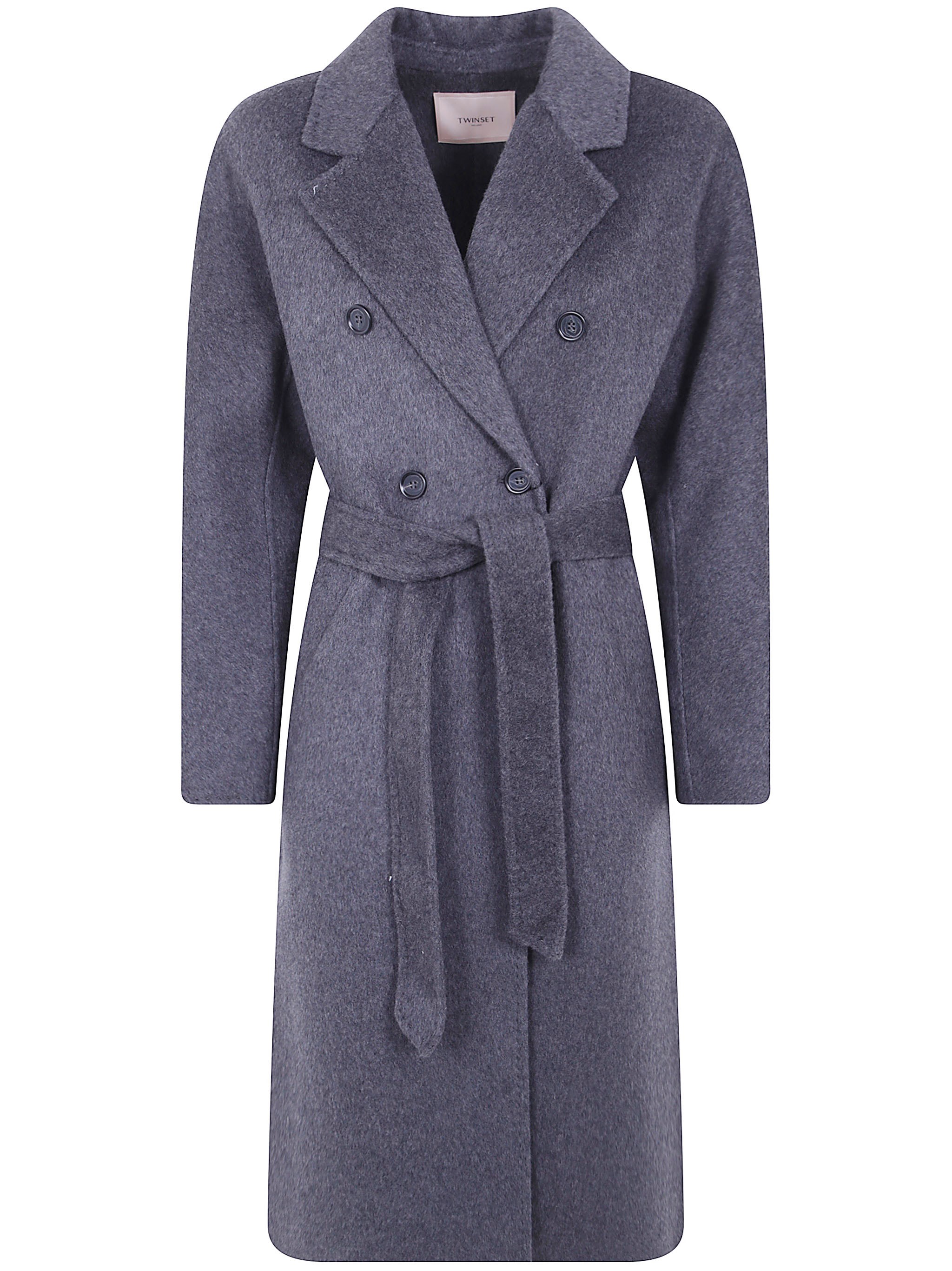 TWINSET Coat Belted Wrap Coat