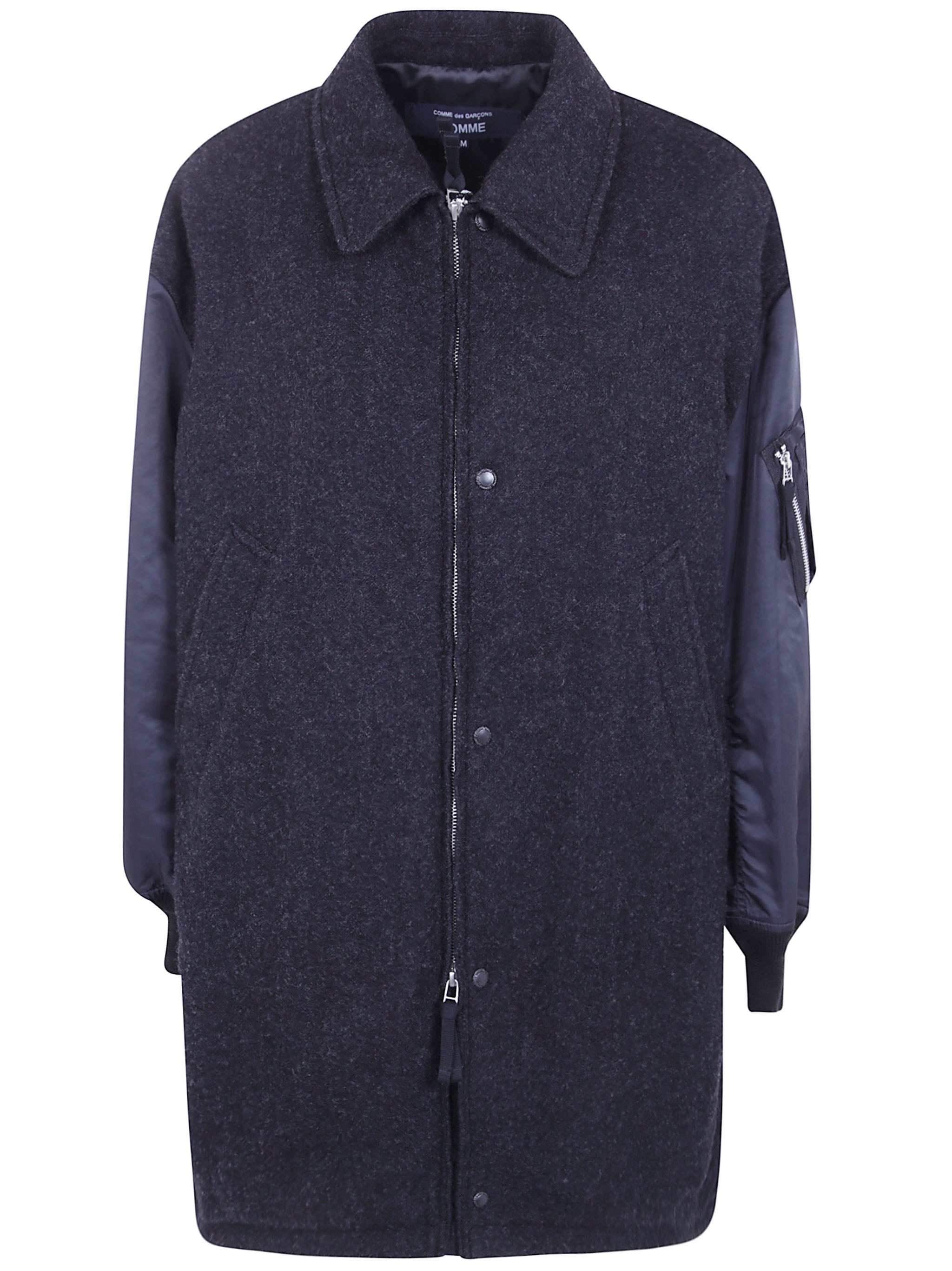 Comme Des Garcons Homme Coat Bomber Wool Sleeves
