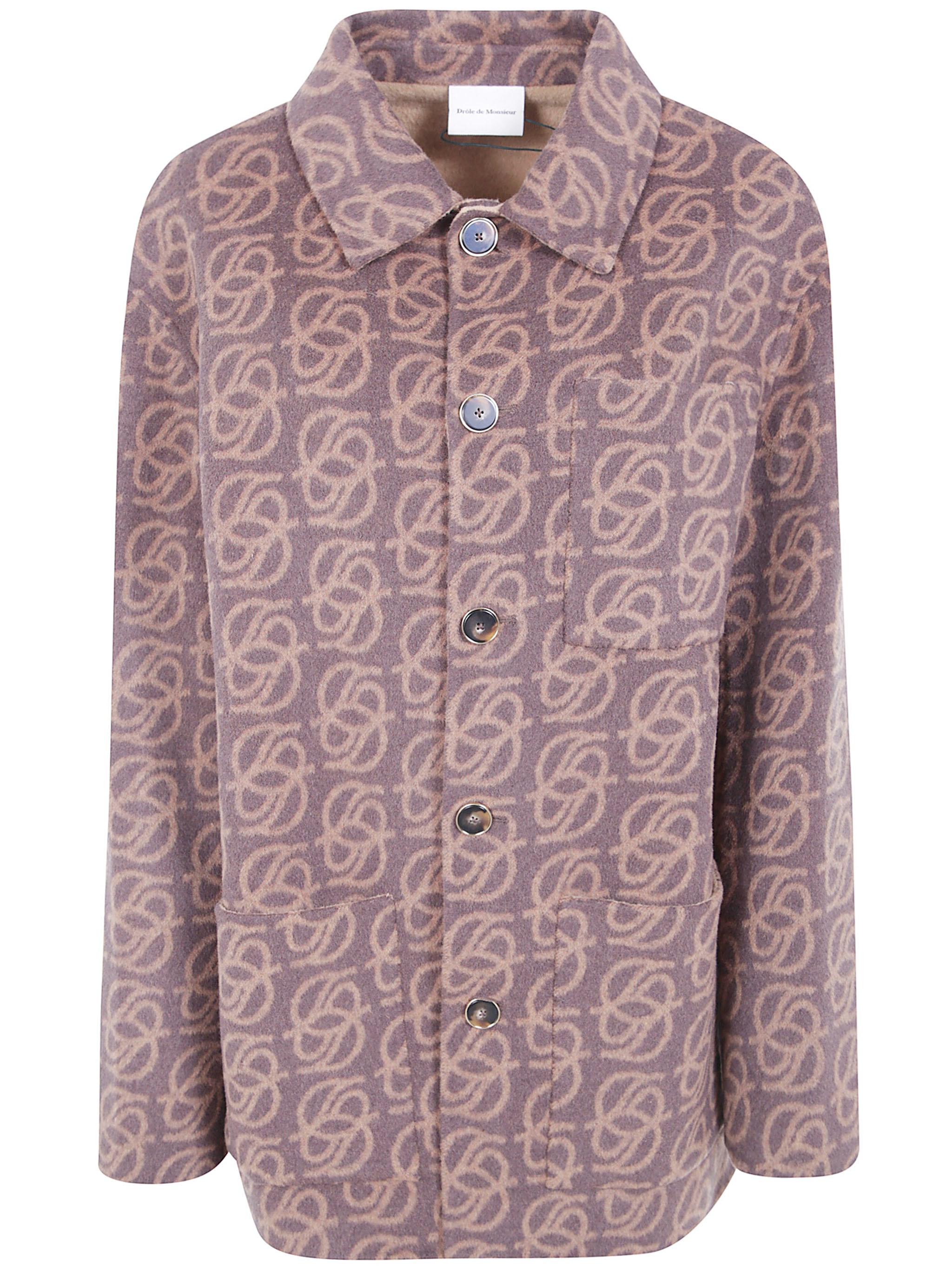 Drole De Monsieur Button Shirt Jacket “Monogram”