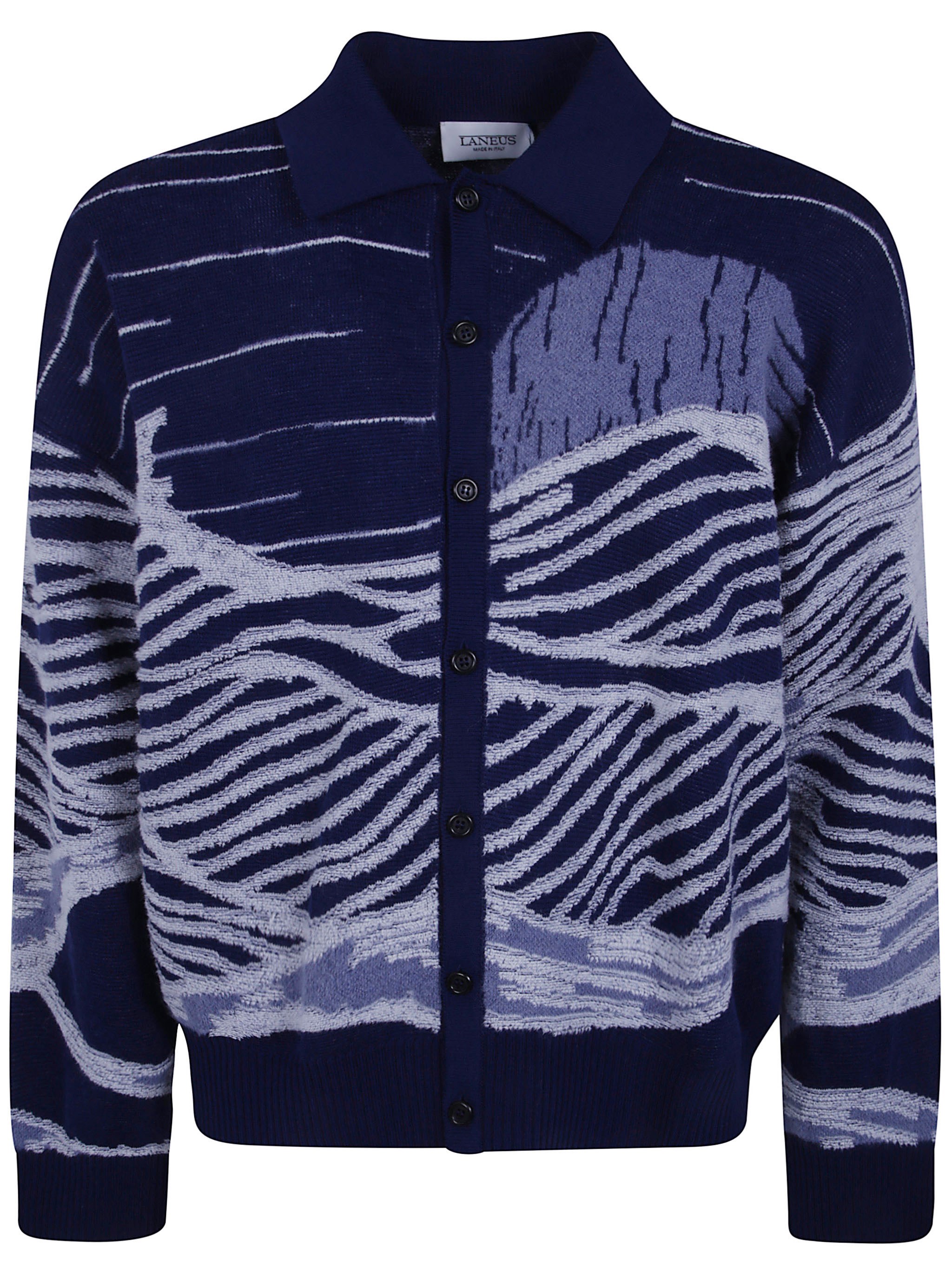 LANEUS Knitted Shirt Blue