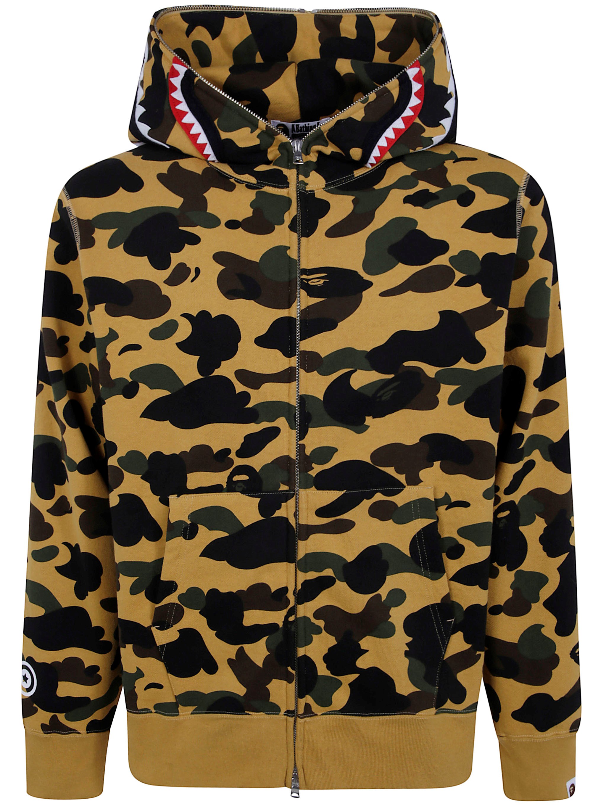 Full Zip Hoodie With Camouflage Shark Teeth "1St Camo Shark"