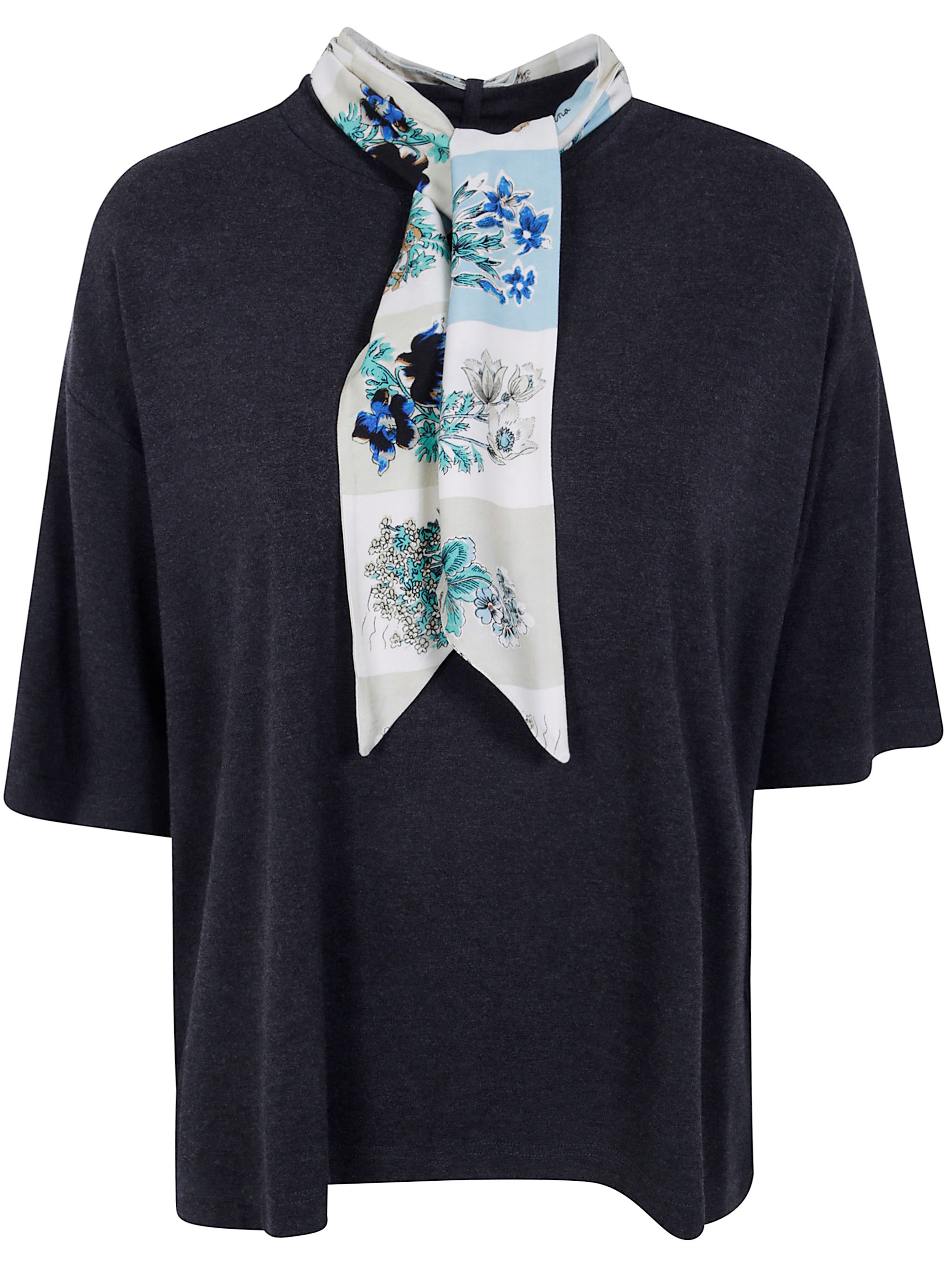 Scarf Detail Womens Scarf Tshirt T-Shirt