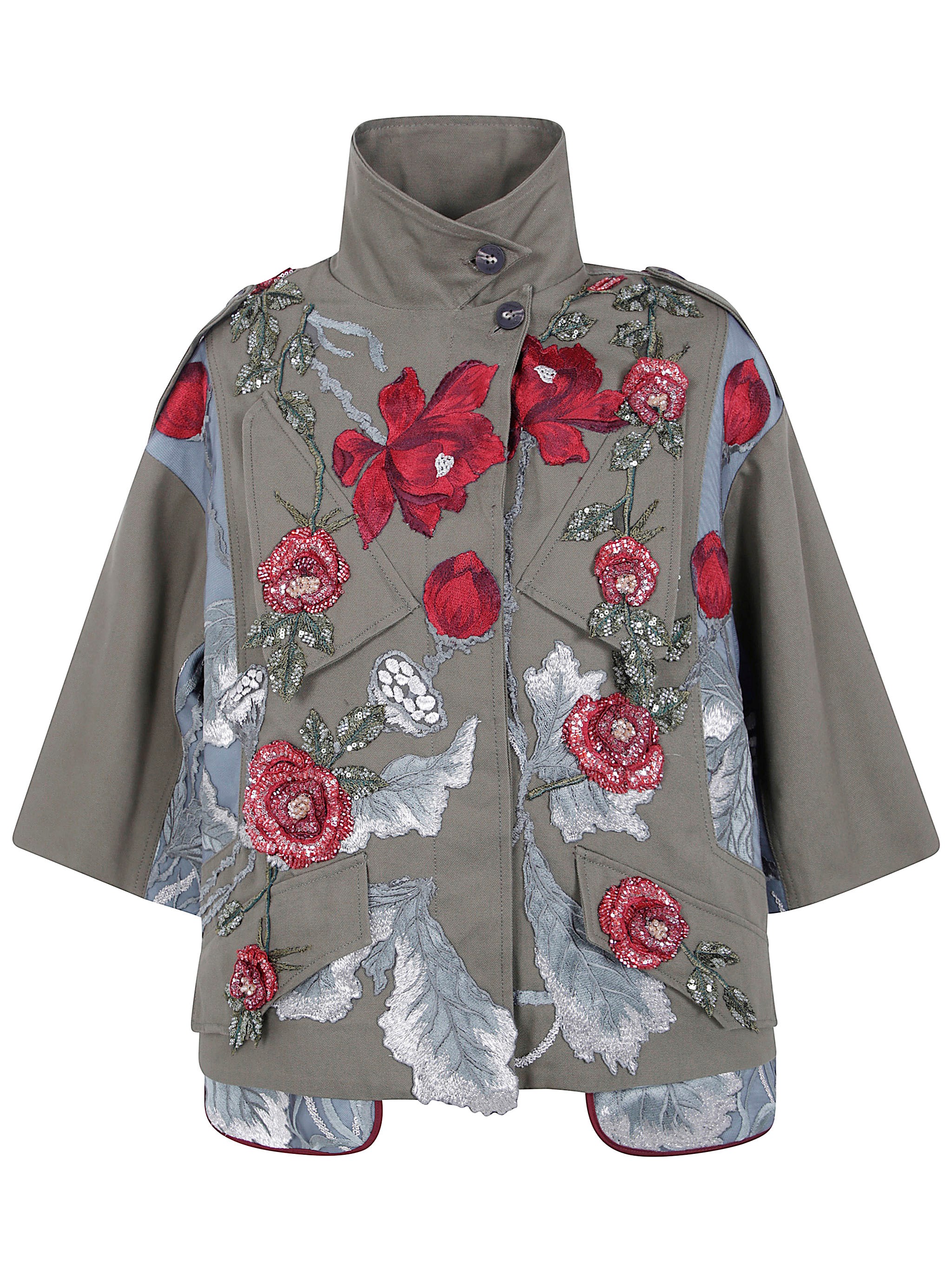 Coat Floral Short Parka