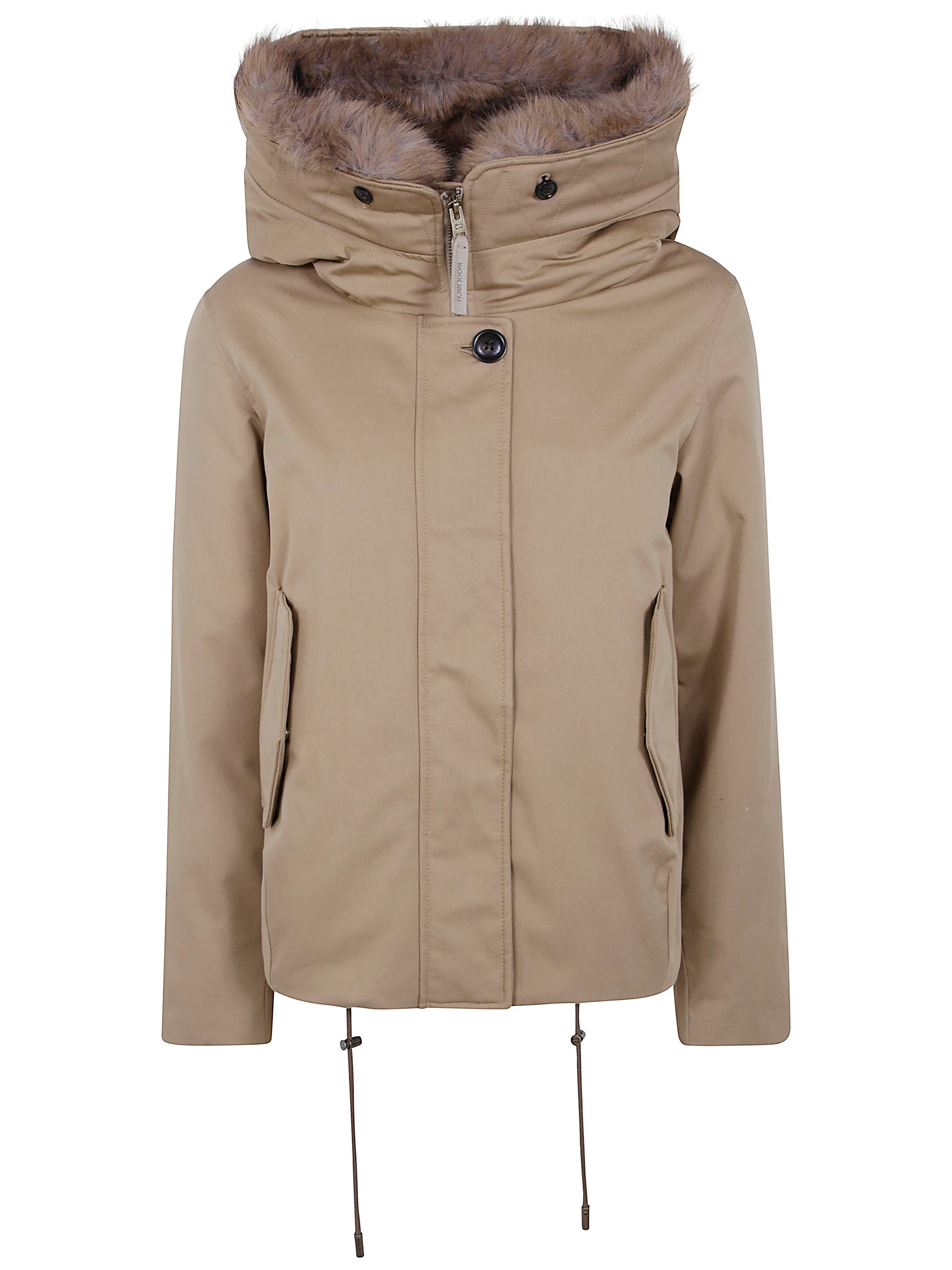 WOOLRICH Short Parka "Best Cotton Faux Fur"