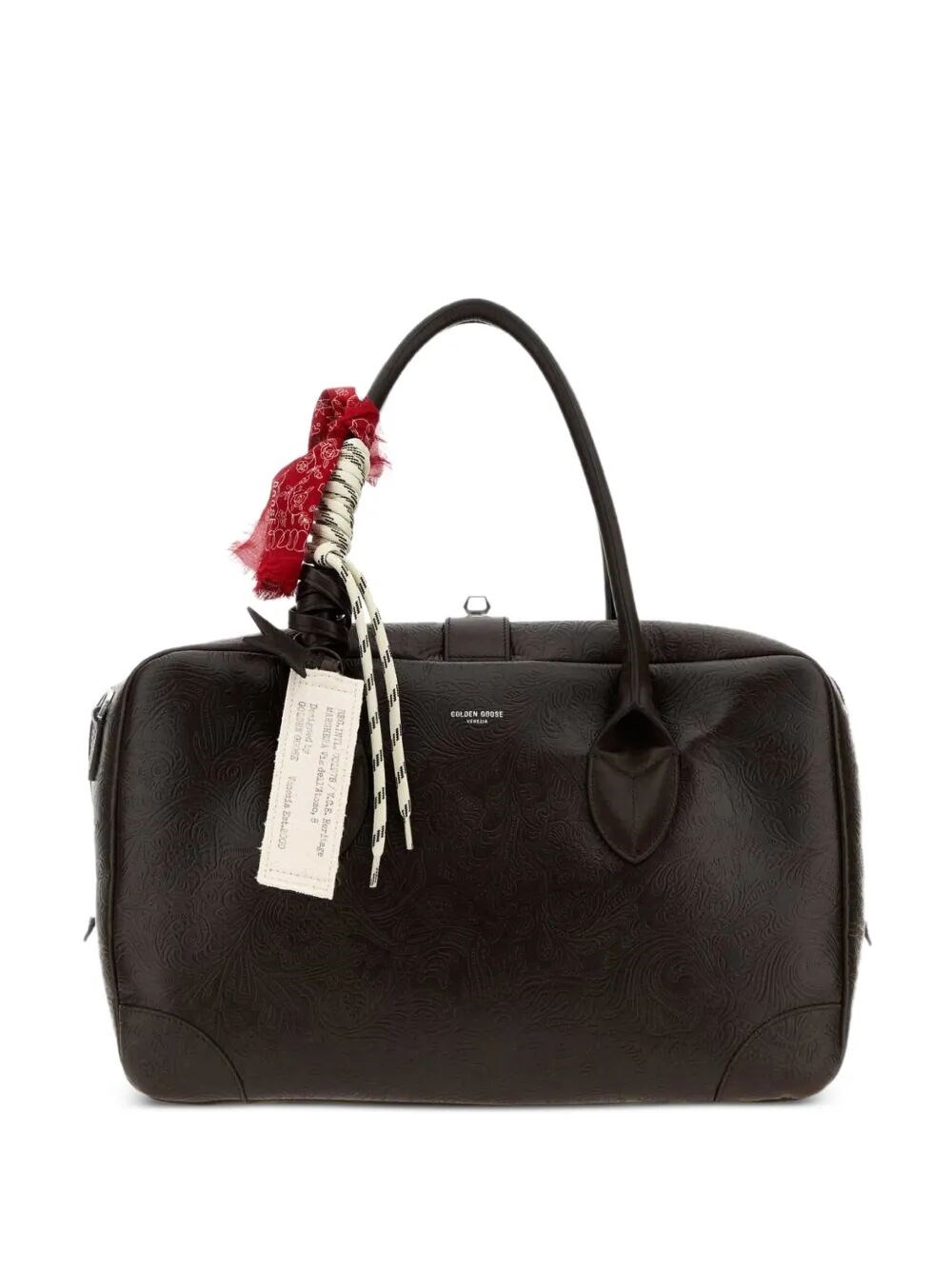 Flower-Embossed "Vita Medium" Shoulder Bag