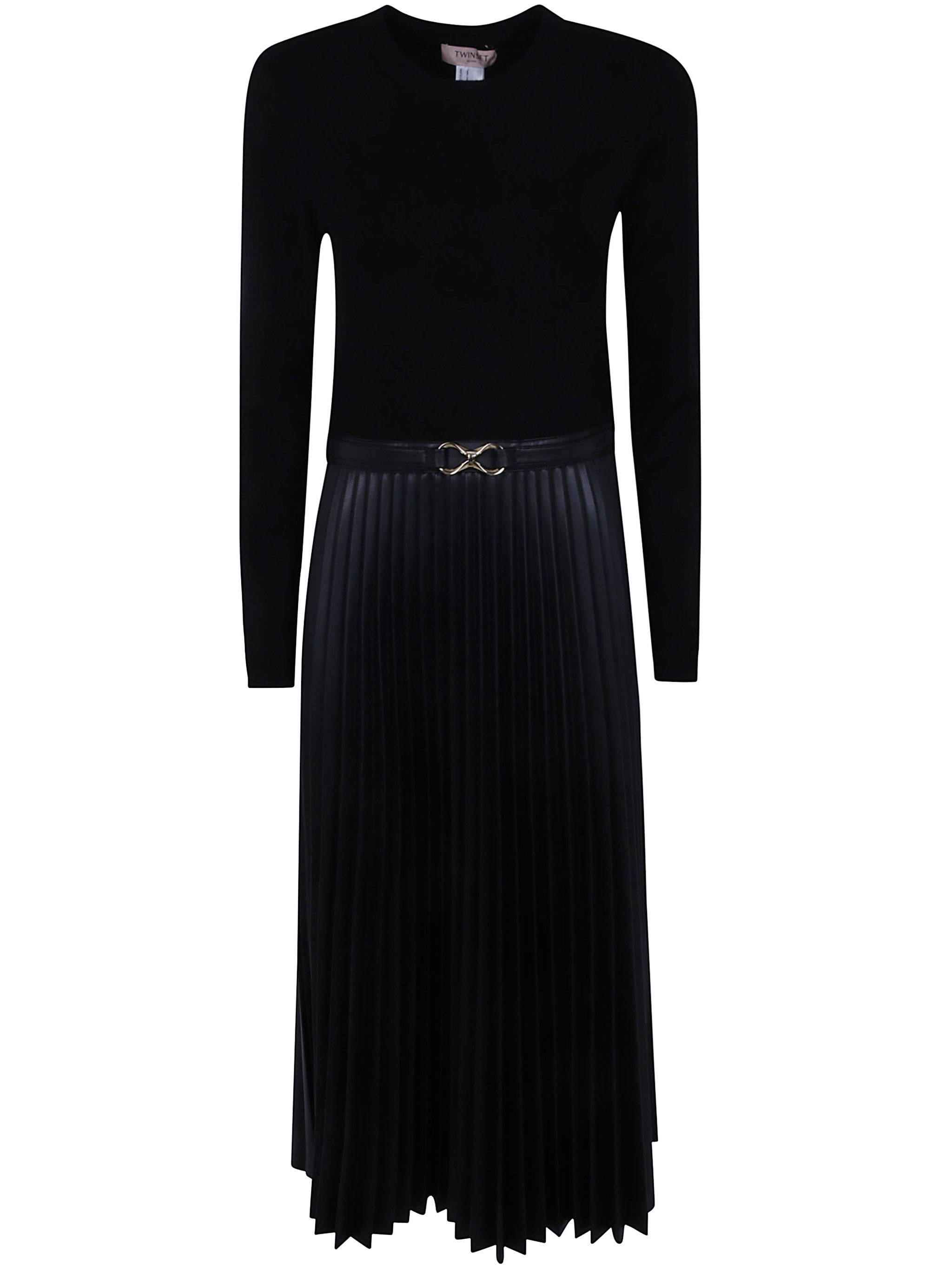 TWINSET Long-Sleeved Belted Dress
