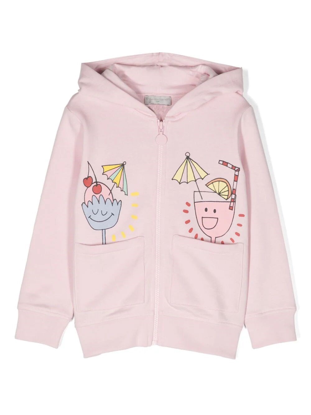 Stella Mccartney Kids' Graphic-print Zipped Hoodie In Pink