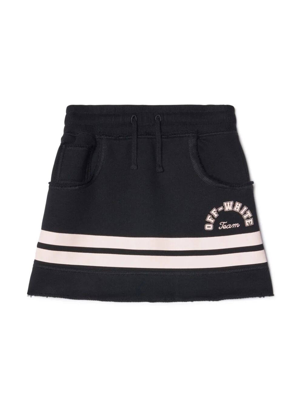 Off-white Girl's Team 23 Drawstring Mini Sweatskirt In Black
