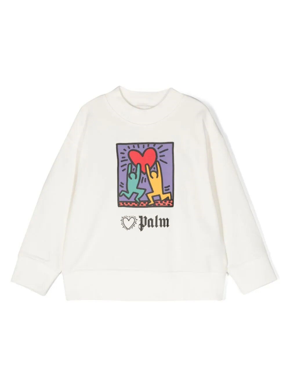 Palm Angels Kids' X Keith Haring Cotton Sweatshirt In White