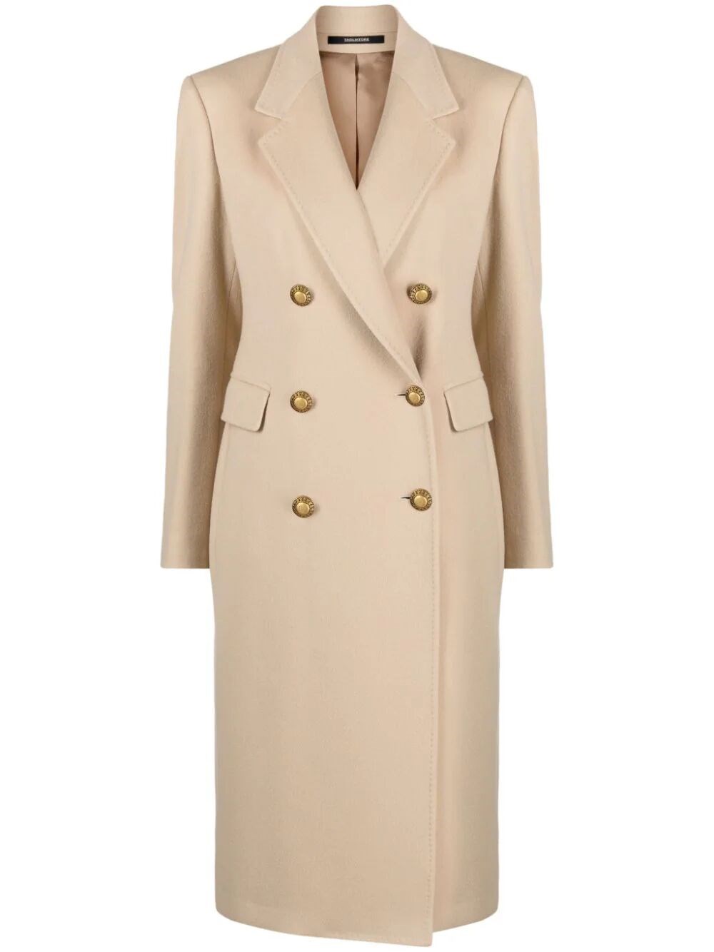Tagliatore Double-breasted Notched-lapels Coat In Brown