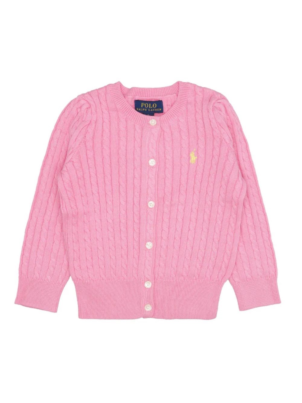 Polo Ralph Lauren Long-sleeved Knitted Cardigan In Pink
