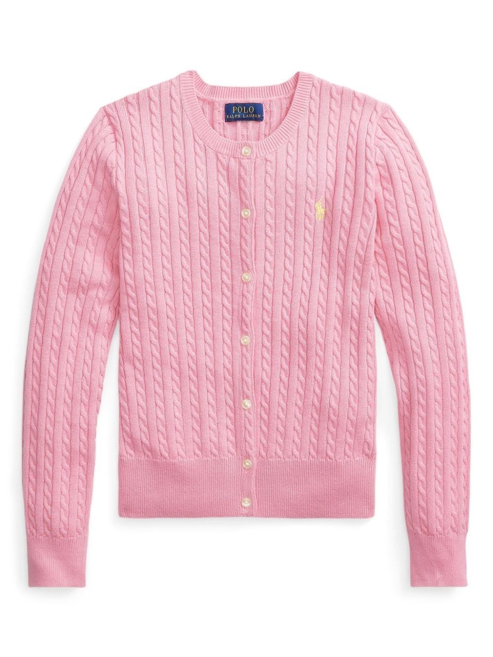 Polo Ralph Lauren Polo Pony Cable-knit Cardigan In Pink