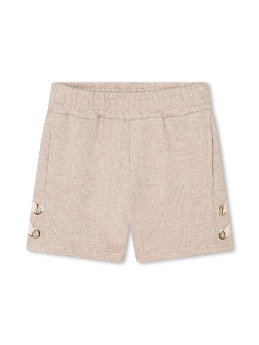 Chloé Logo-embroidered Cotton Shorts In White
