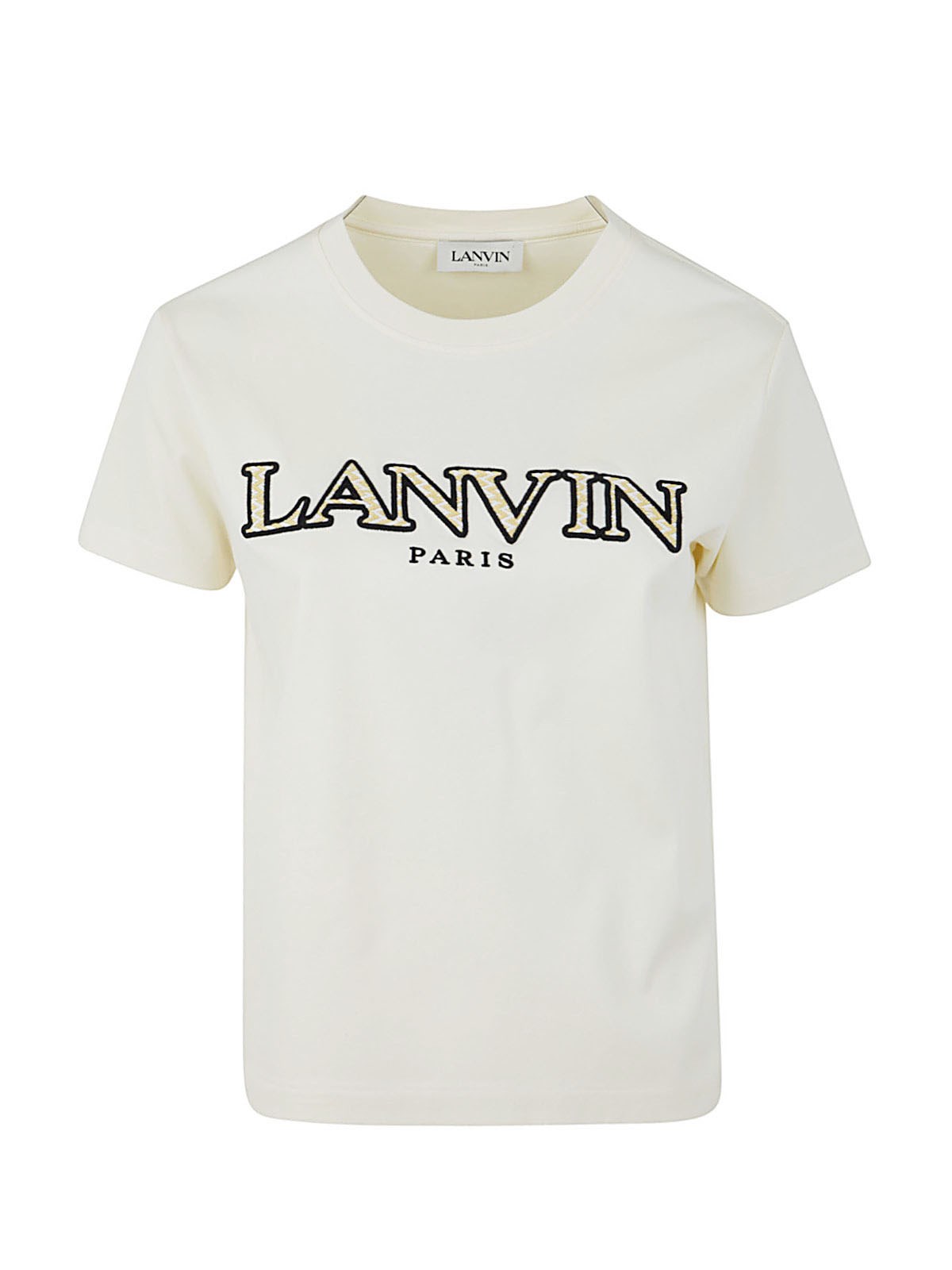 Lanvin Logo Embroidered Crewneck T-shirt In White