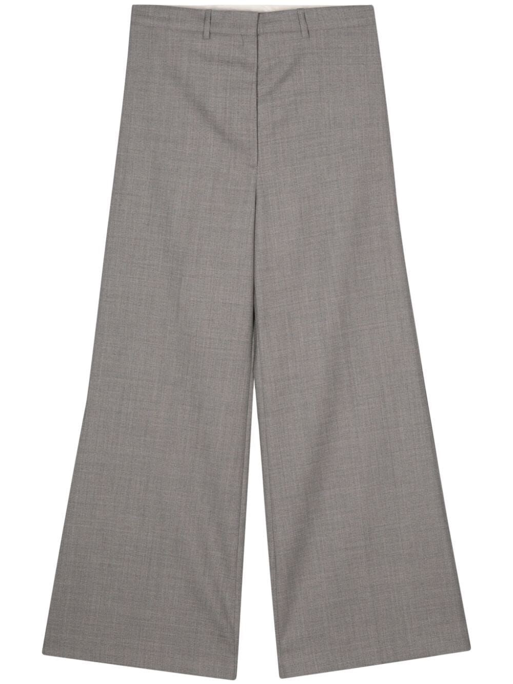Low Classic Wide Wool Trouser In Gray
