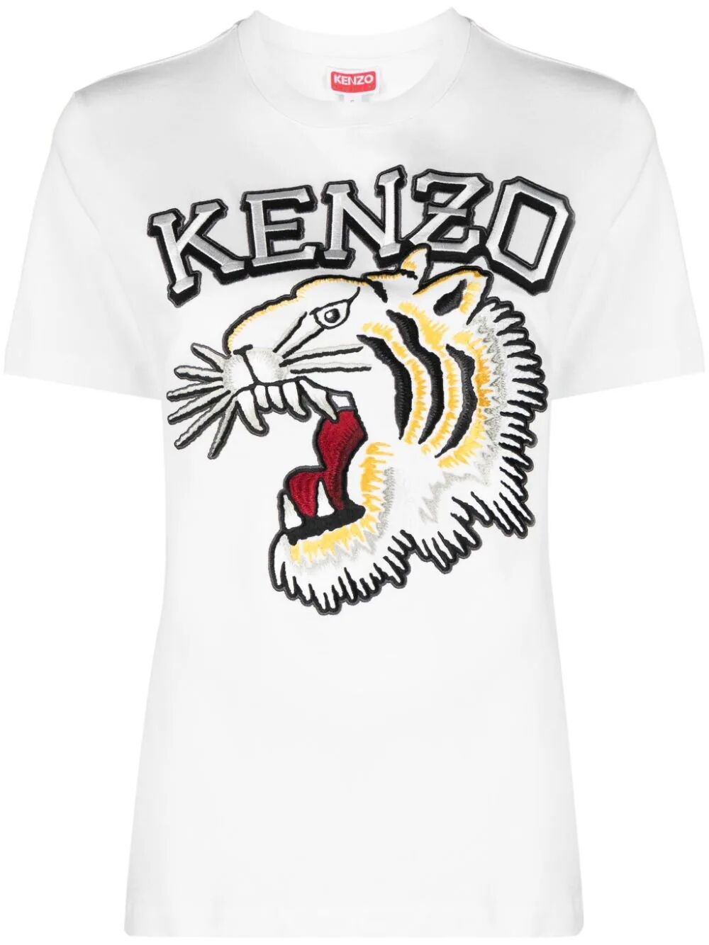 Kenzo Light Blue Cotton Tiger T-shirt In White