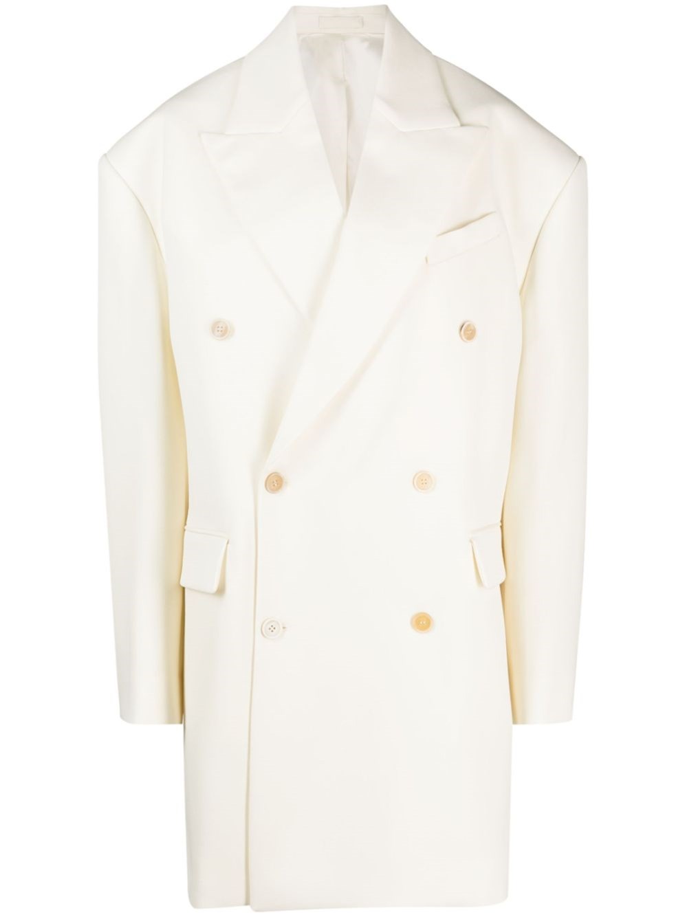 Wardrobe.nyc Double-breasted Wool Coat In White