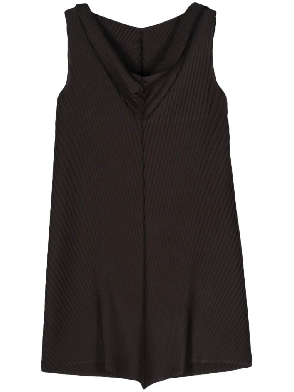 Issey Miyake Paper Like Pleats Mini Dress In Black