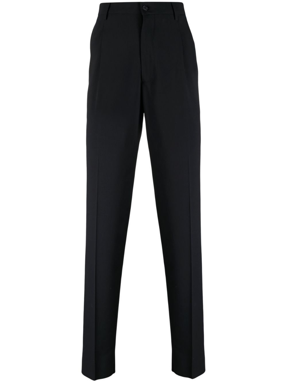 Giorgio Armani Pressed-crease Virgin Wool Tailored Trousers In Blue