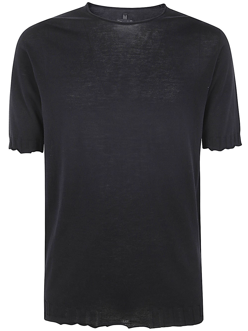 Md75 Short Sleeves Round Neck Sweater F. 15 In Black