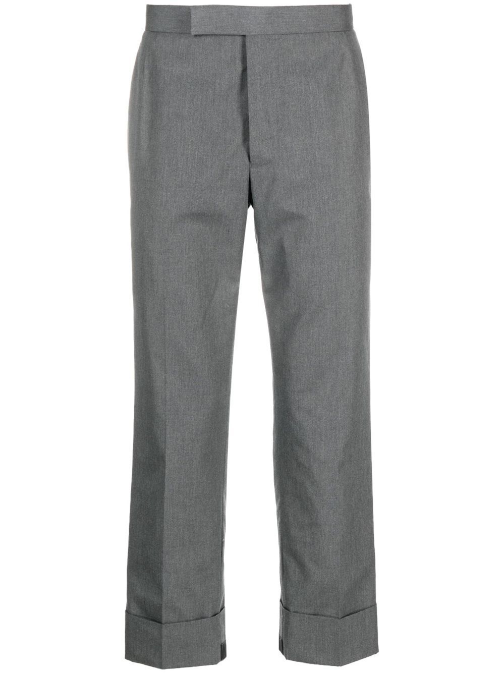 Thom Browne Tailored Cropped Twill Trousers In Gray