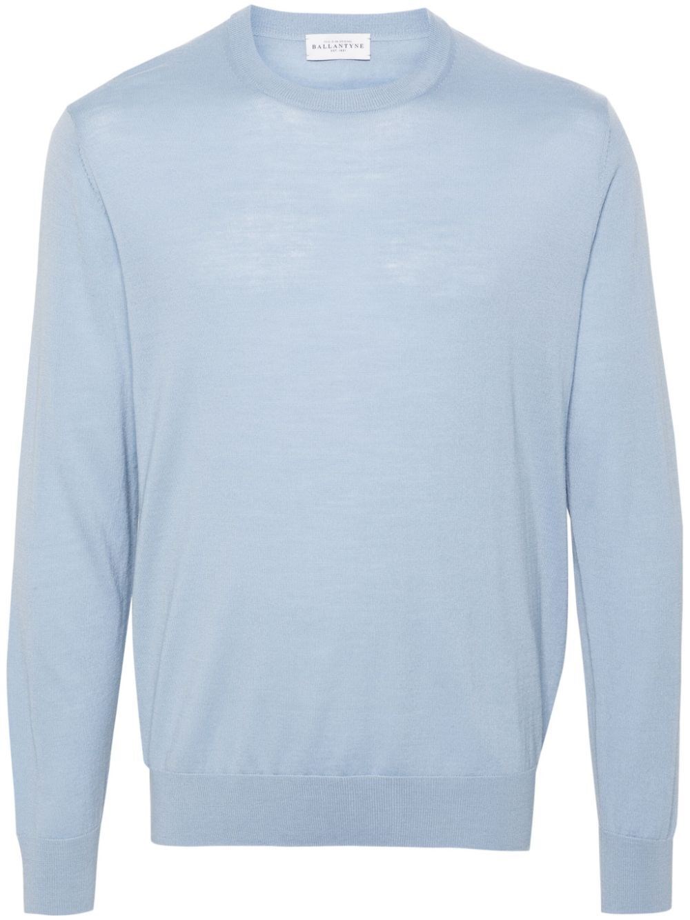 Ballantyne Round Neck Pullover In Blue